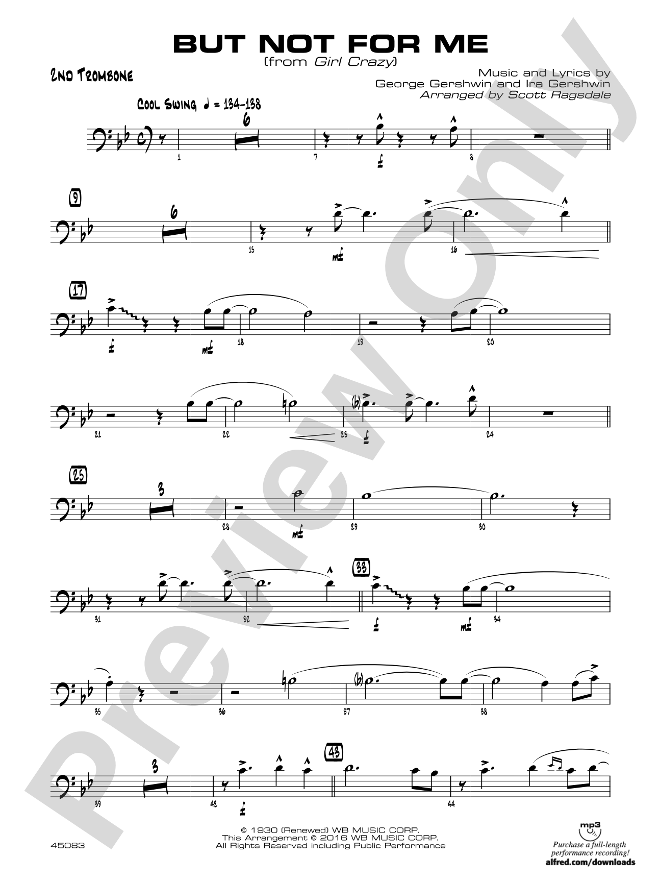 But Not for Me: 2nd Trombone