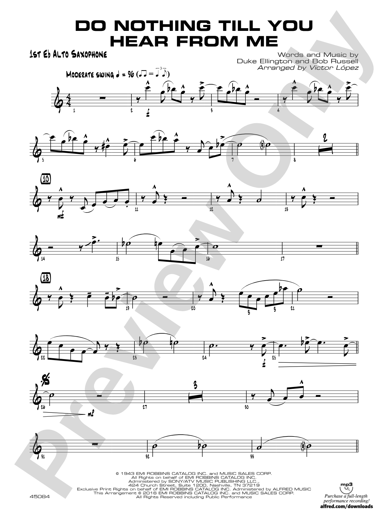 Do Nothing Till You Hear from Me: E-flat Alto Saxophone