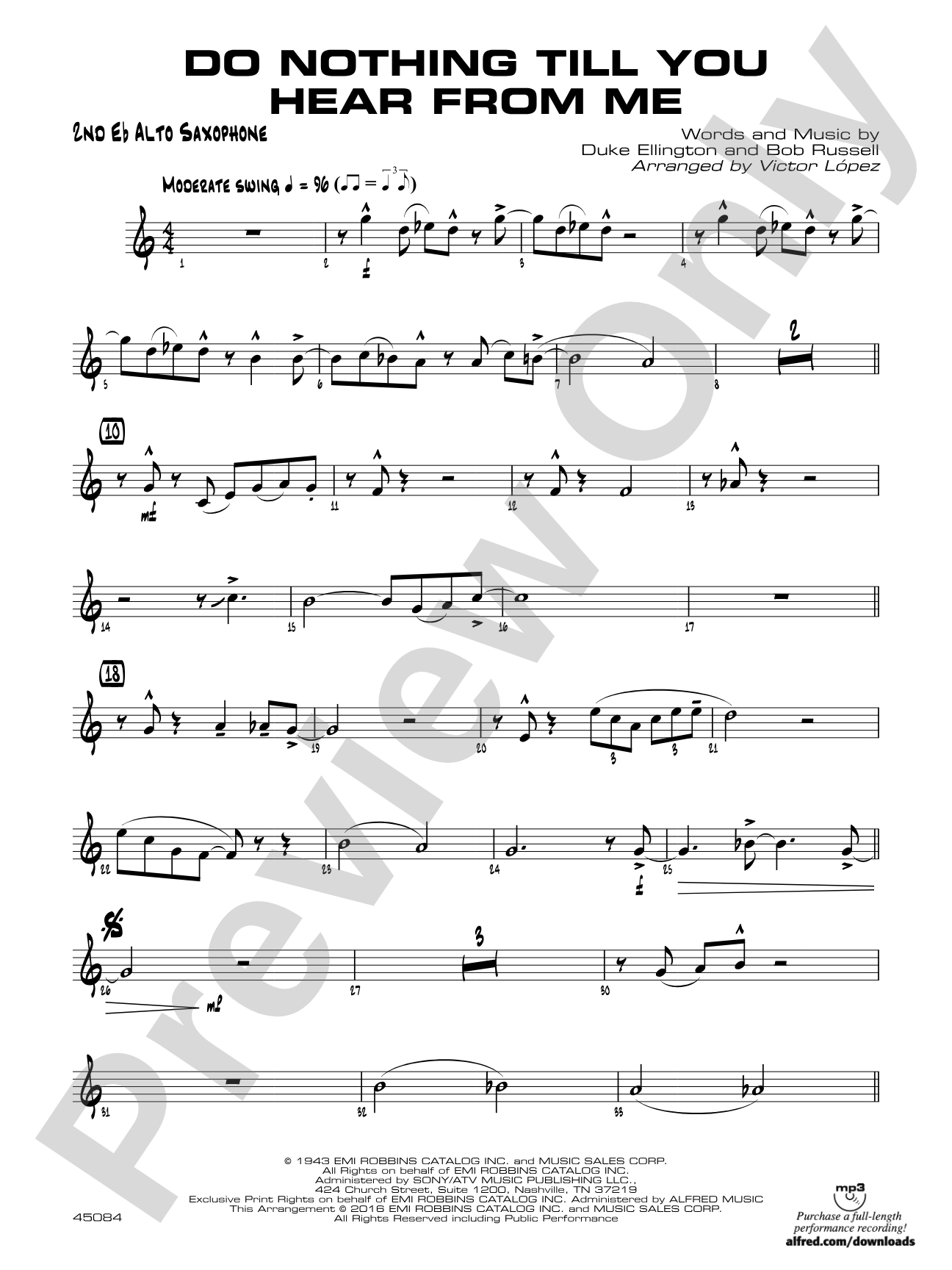 Do Nothing Till You Hear from Me: 2nd E-flat Alto Saxophone