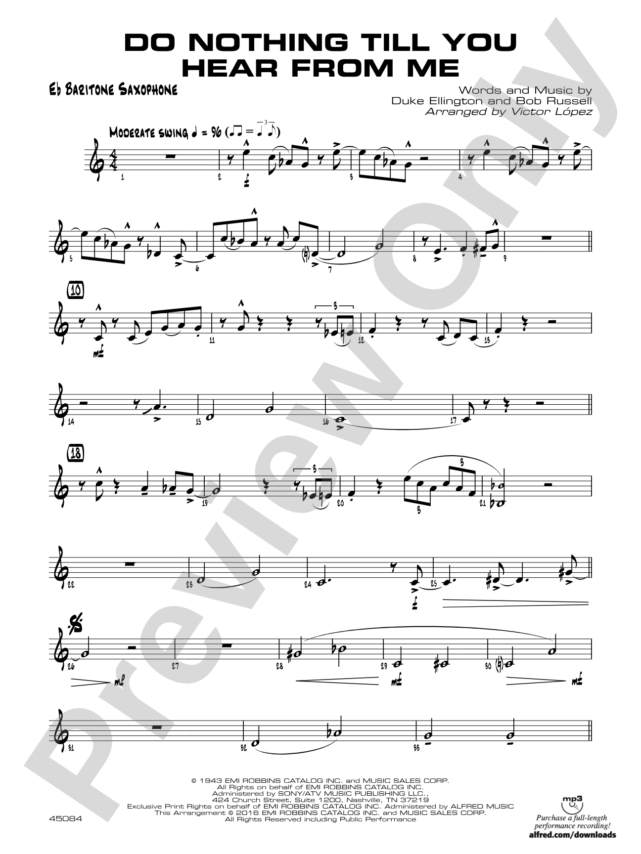 Do Nothing Till You Hear from Me: E-flat Baritone Saxophone