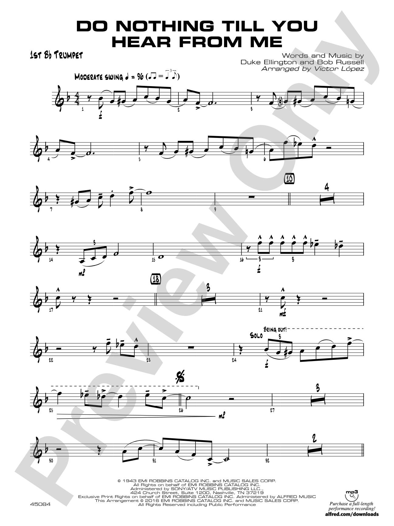 Do Nothing Till You Hear from Me: 1st B-flat Trumpet