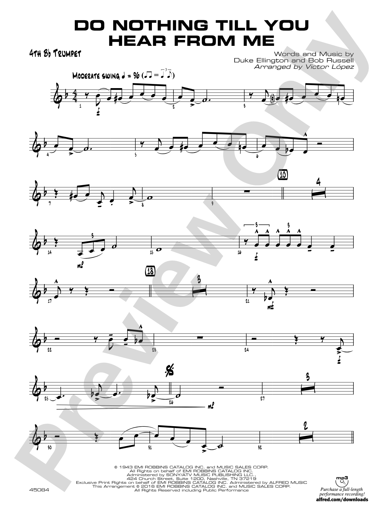 Do Nothing Till You Hear from Me: 4th B-flat Trumpet