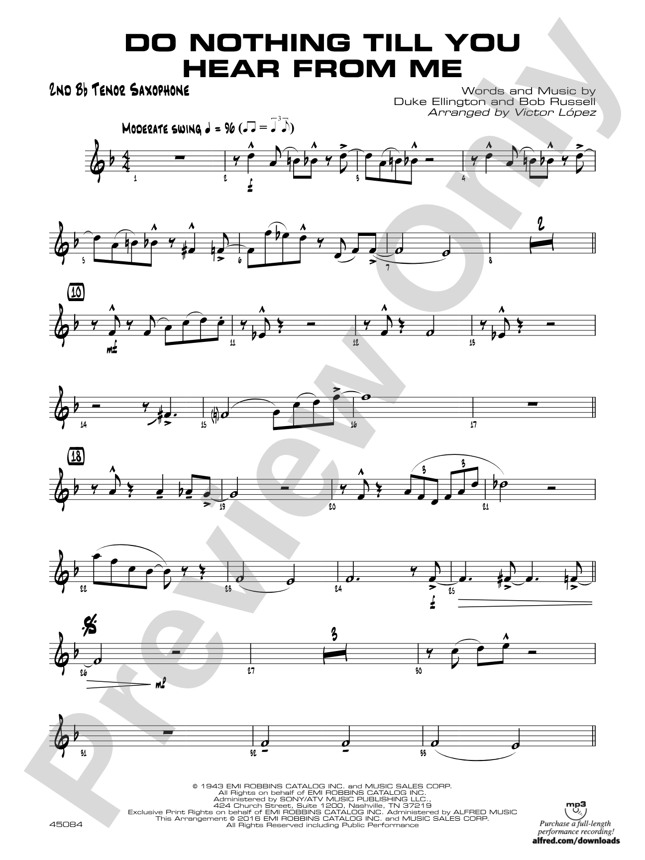 Do Nothing Till You Hear from Me: 2nd B-flat Tenor Saxophone