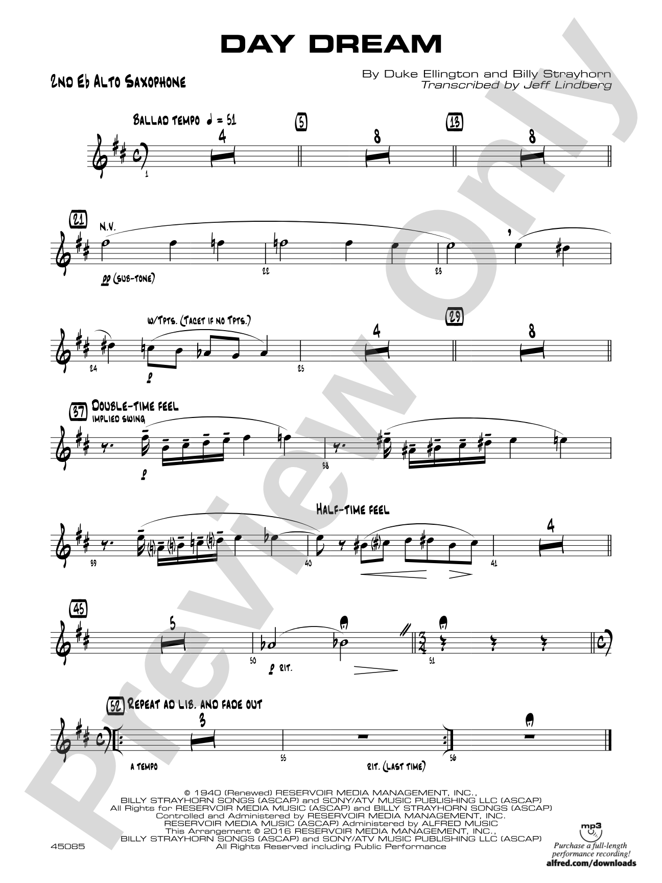 Day Dream: 2nd E-flat Alto Saxophone