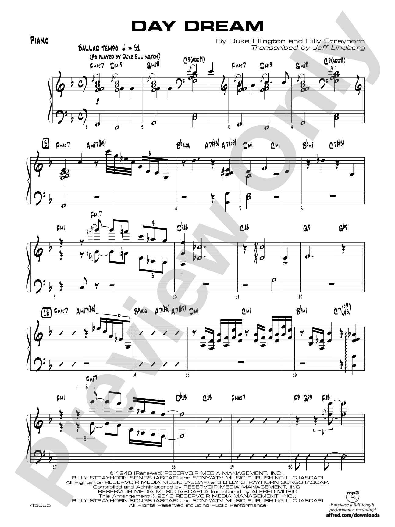 Day Dream: Piano Accompaniment