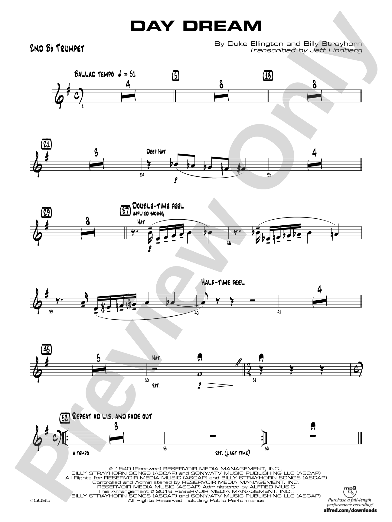 Day Dream: 2nd B-flat Trumpet