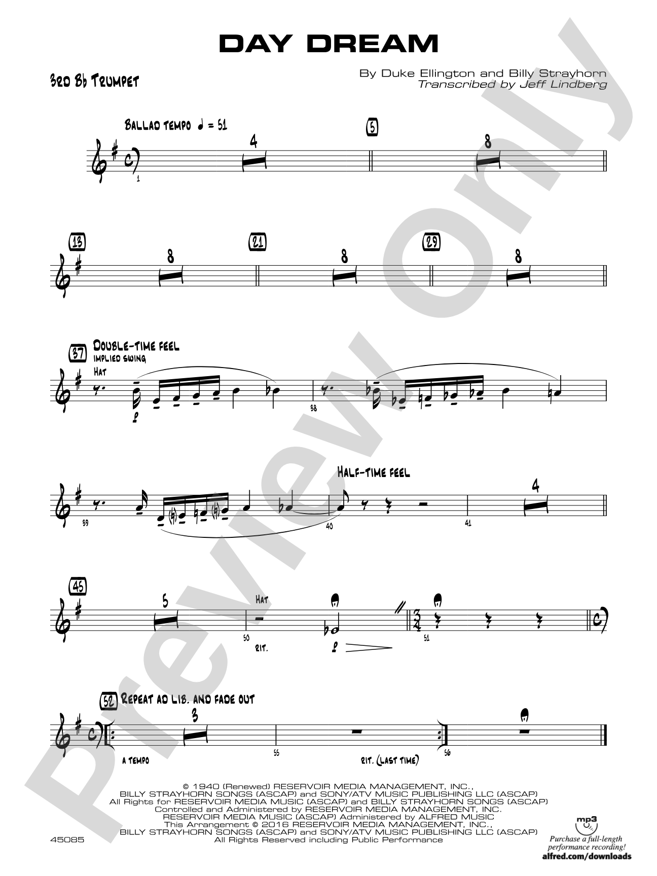 Day Dream: 3rd B-flat Trumpet