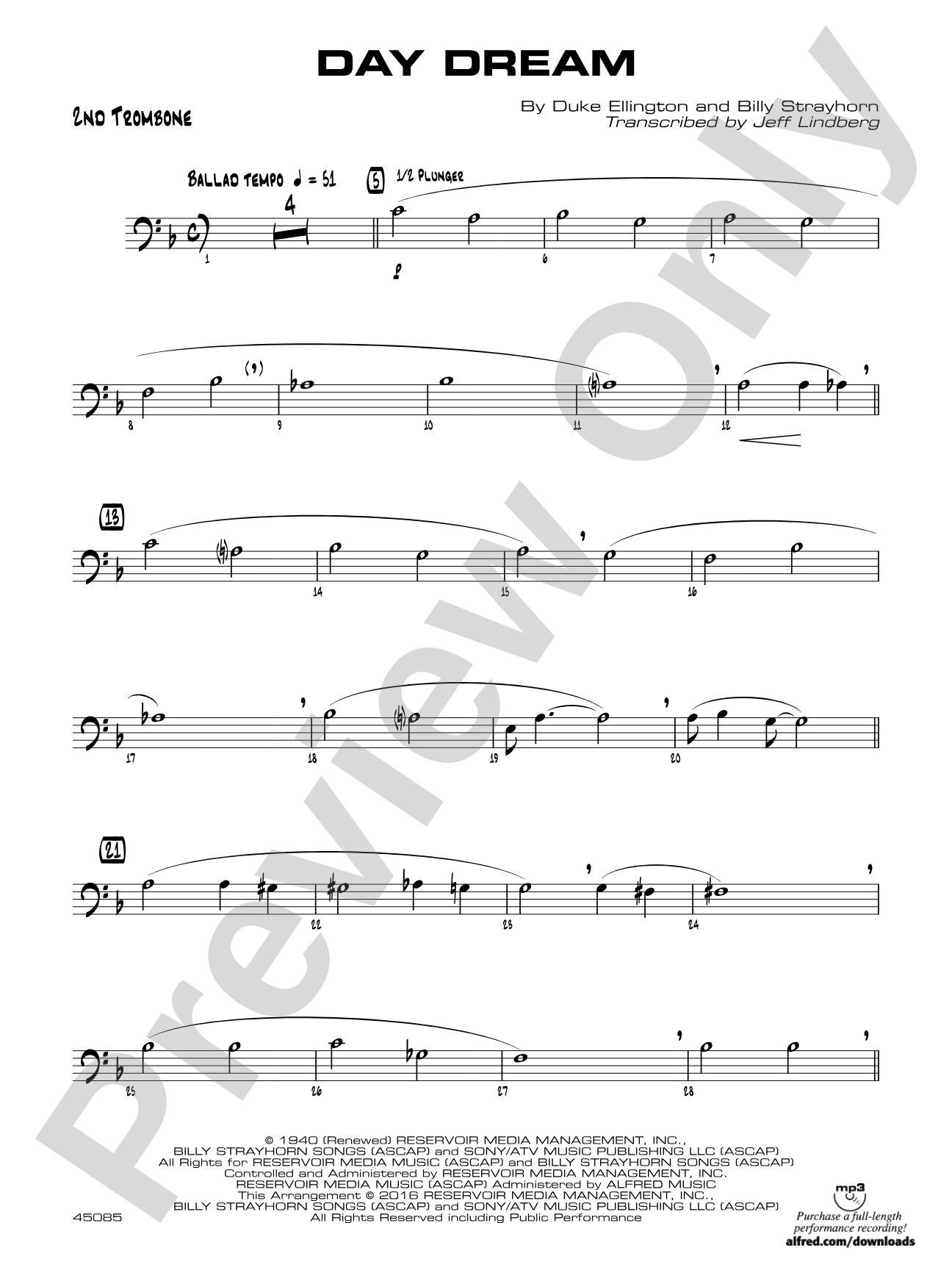 Day Dream: 2nd Trombone