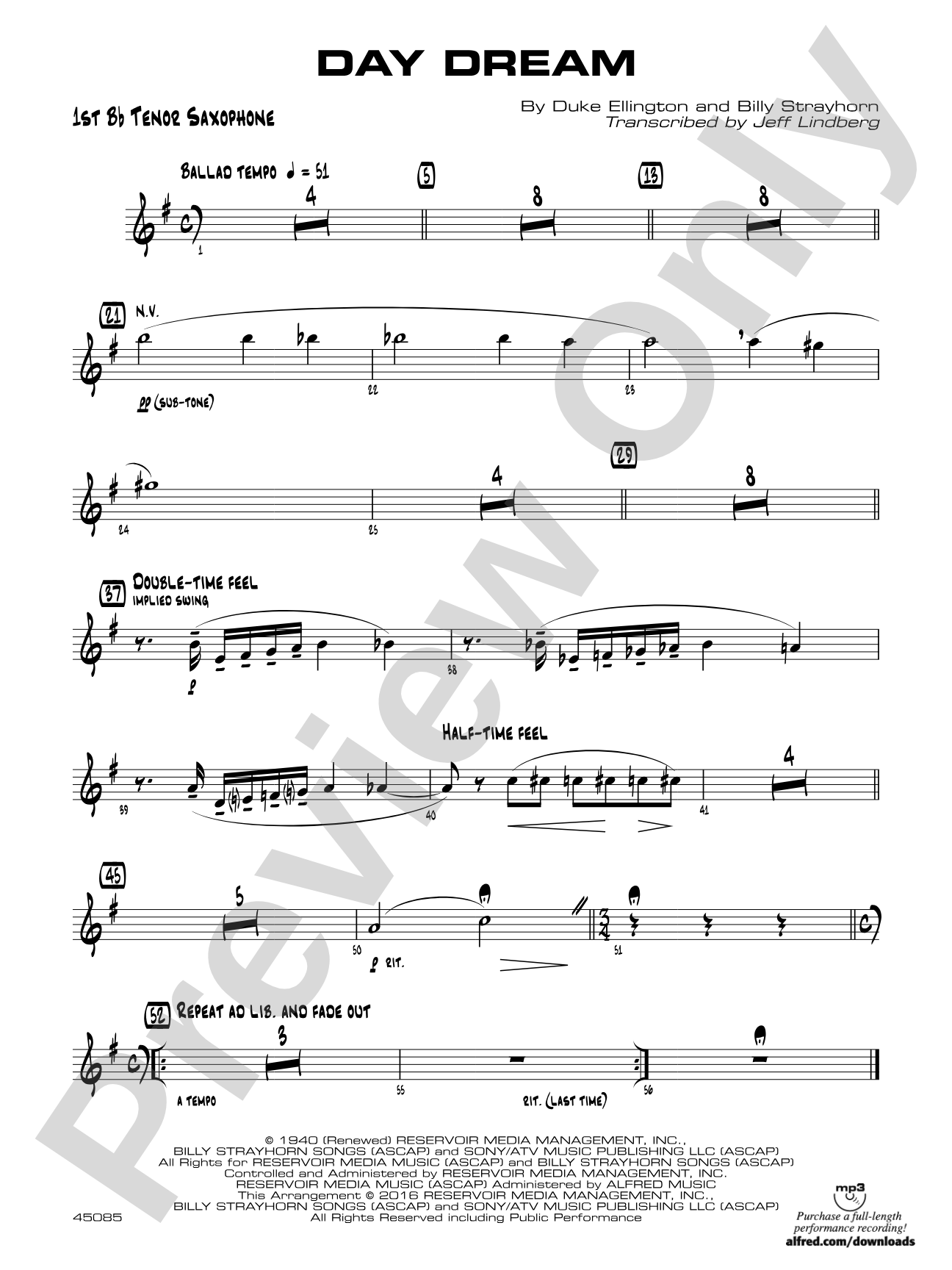 Day Dream: B-flat Tenor Saxophone