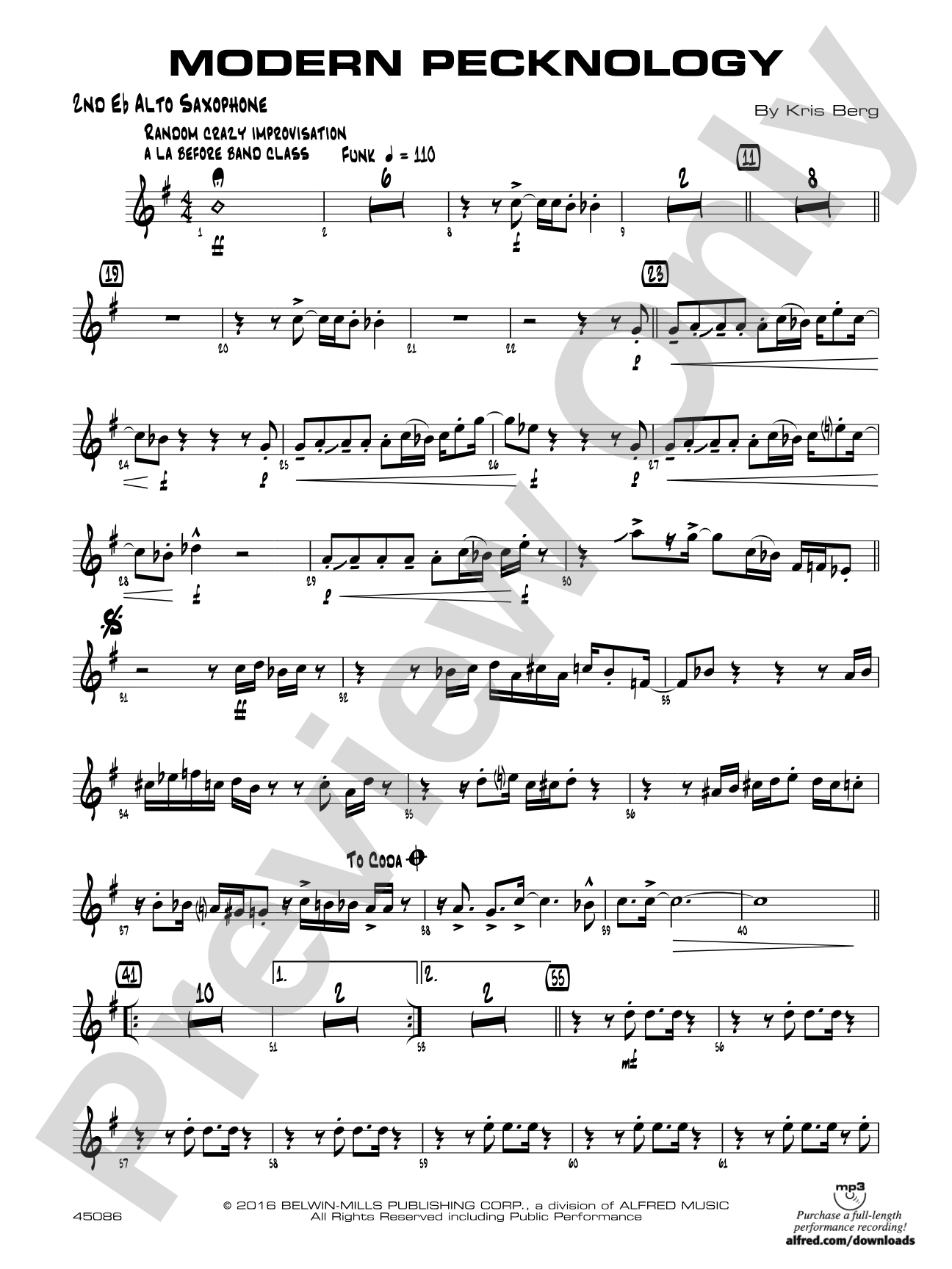 Modern Pecknology: 2nd E-flat Alto Saxophone