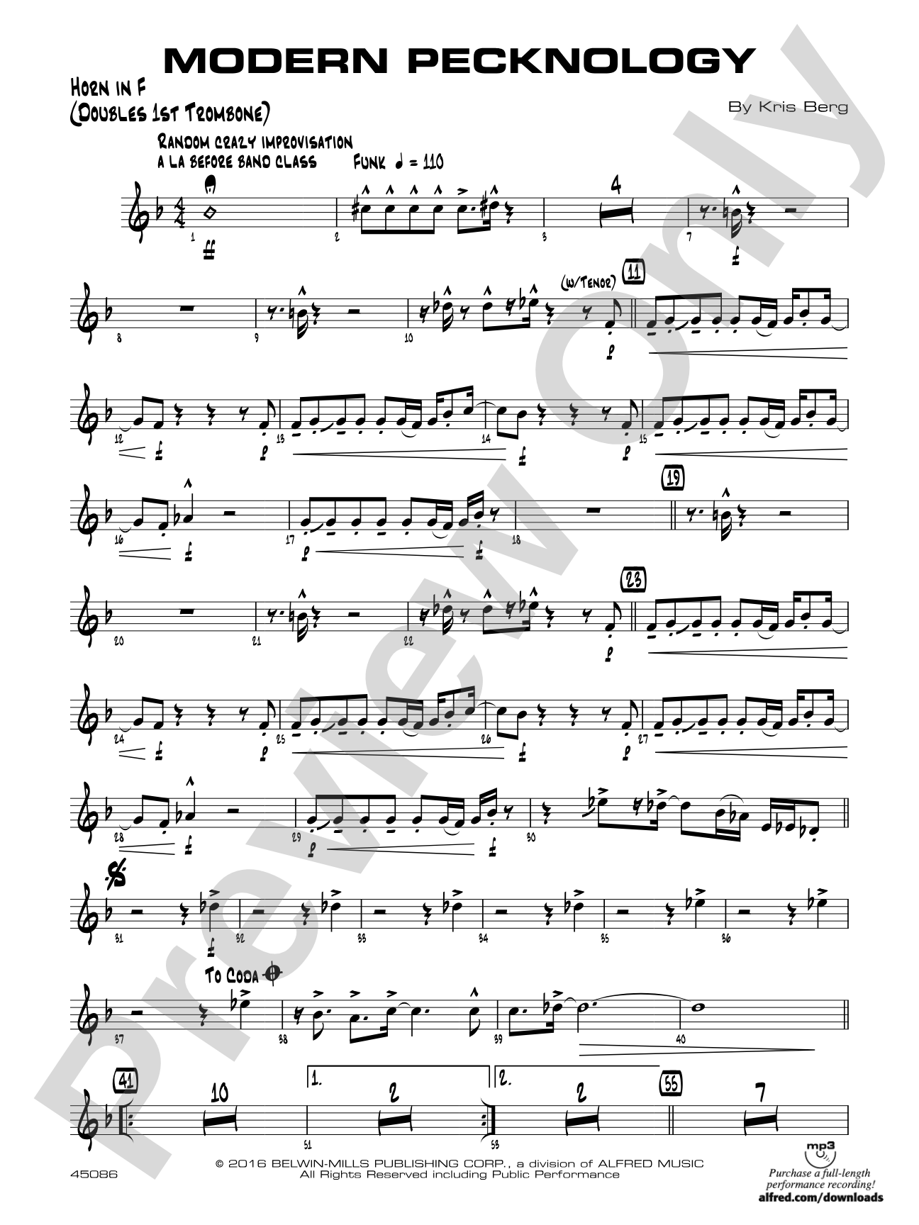 Modern Pecknology: 1st F Horn