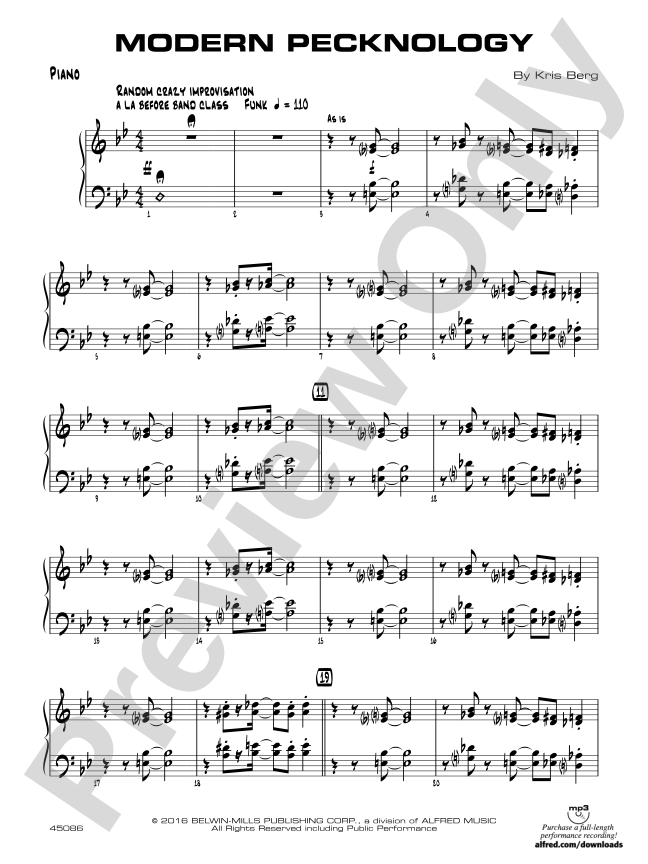 Modern Pecknology: Piano Accompaniment