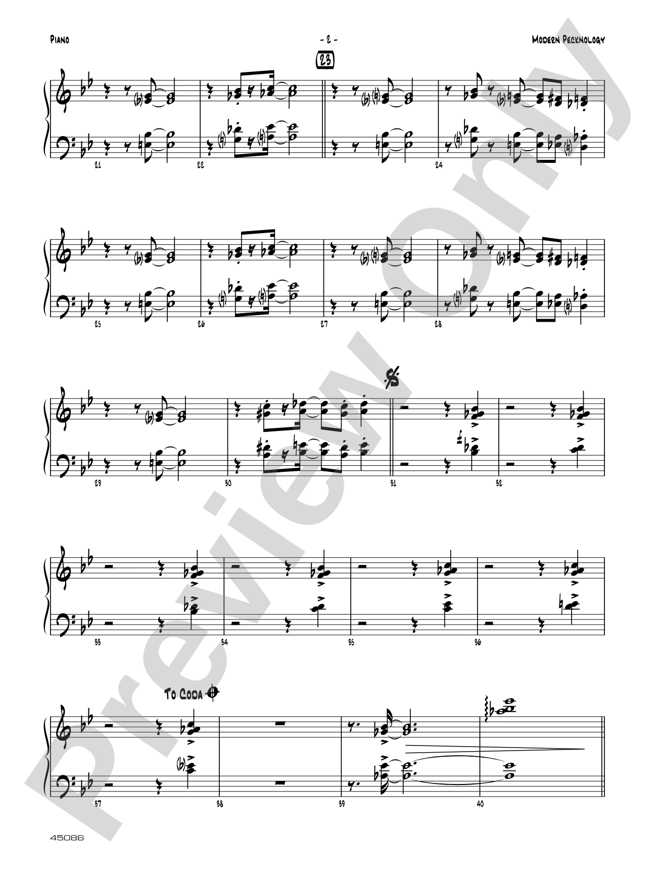 Modern Pecknology: Piano Accompaniment