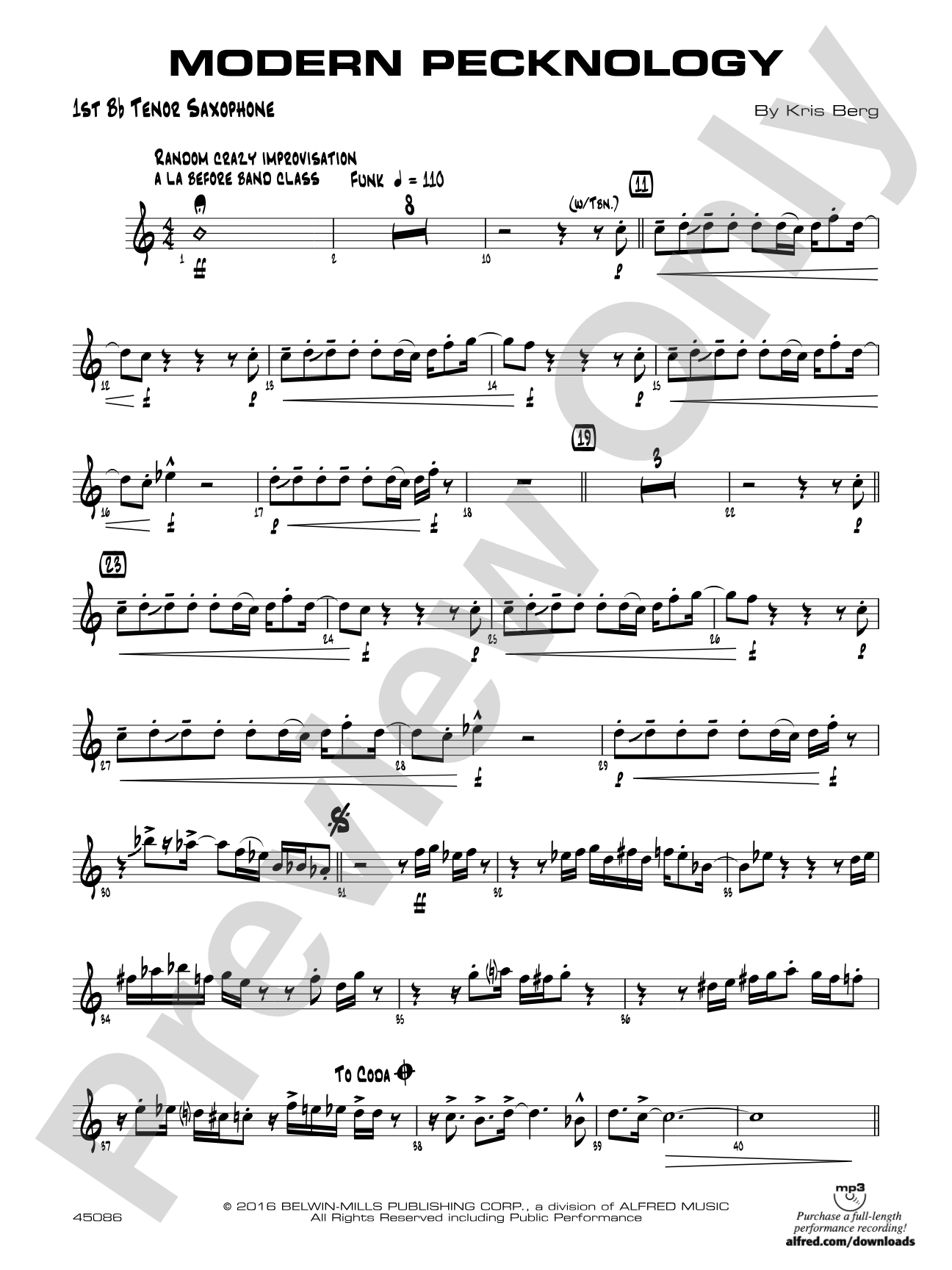 Modern Pecknology: B-flat Tenor Saxophone