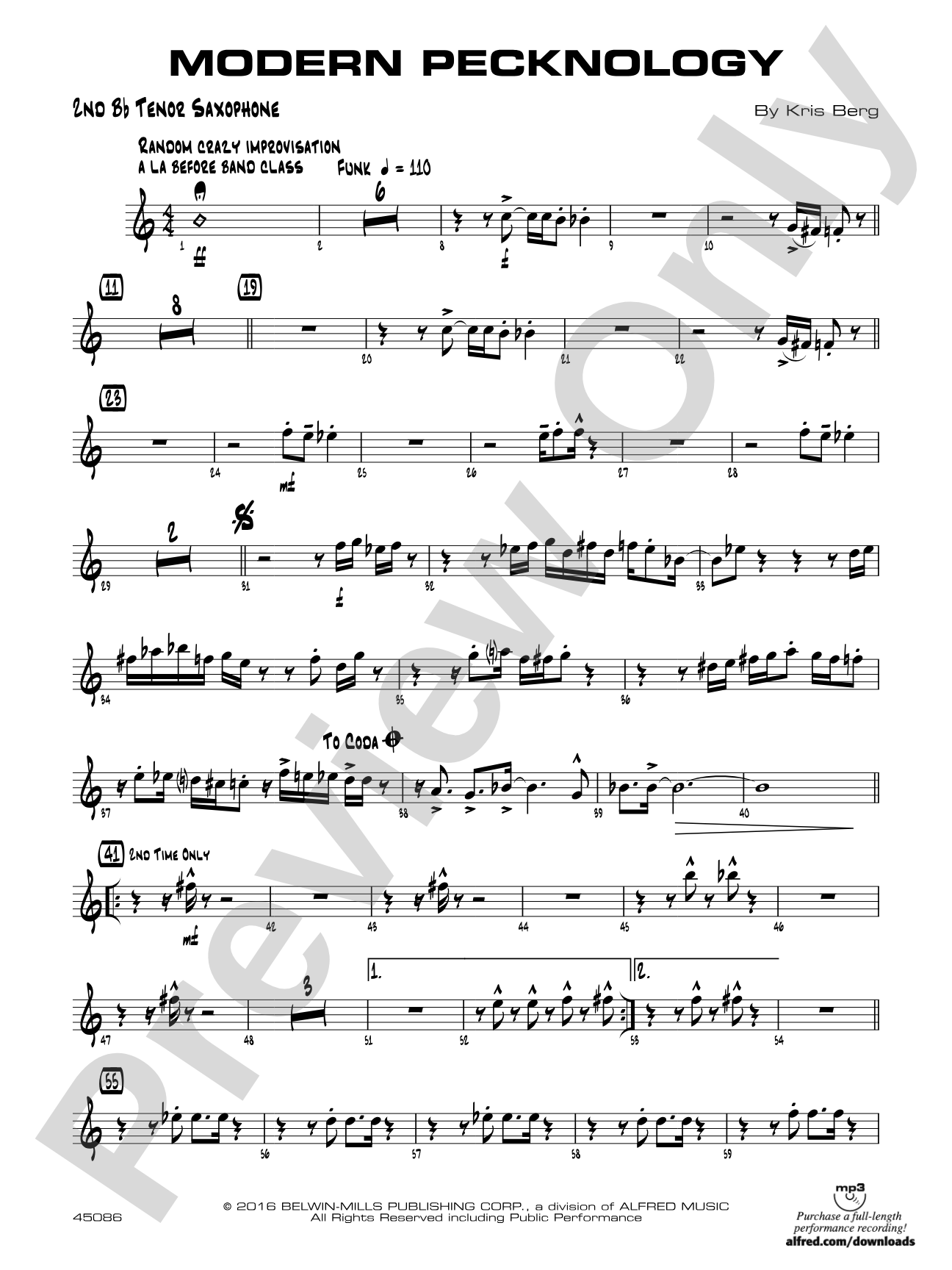 Modern Pecknology: 2nd B-flat Tenor Saxophone
