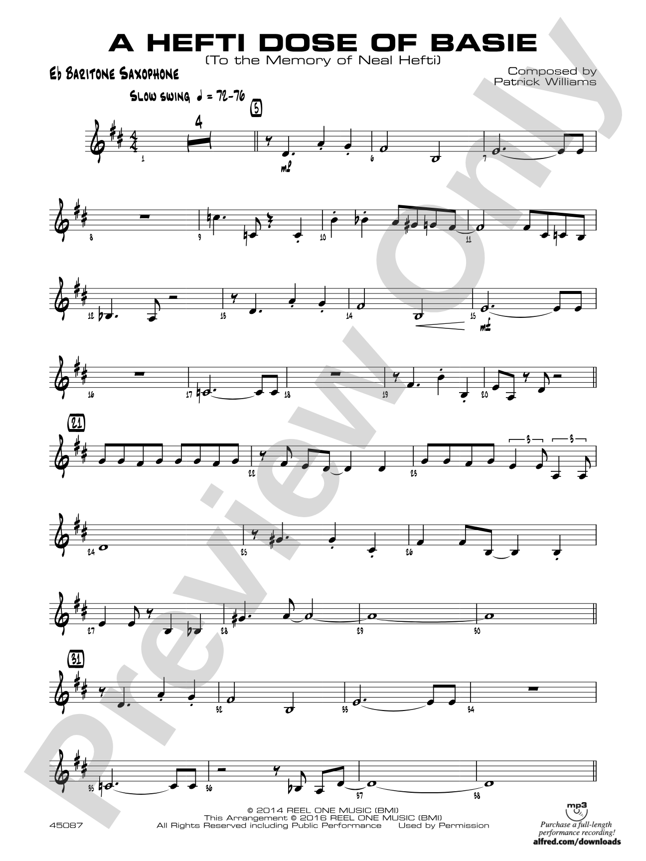A Hefti Dose of Basie: E-flat Baritone Saxophone