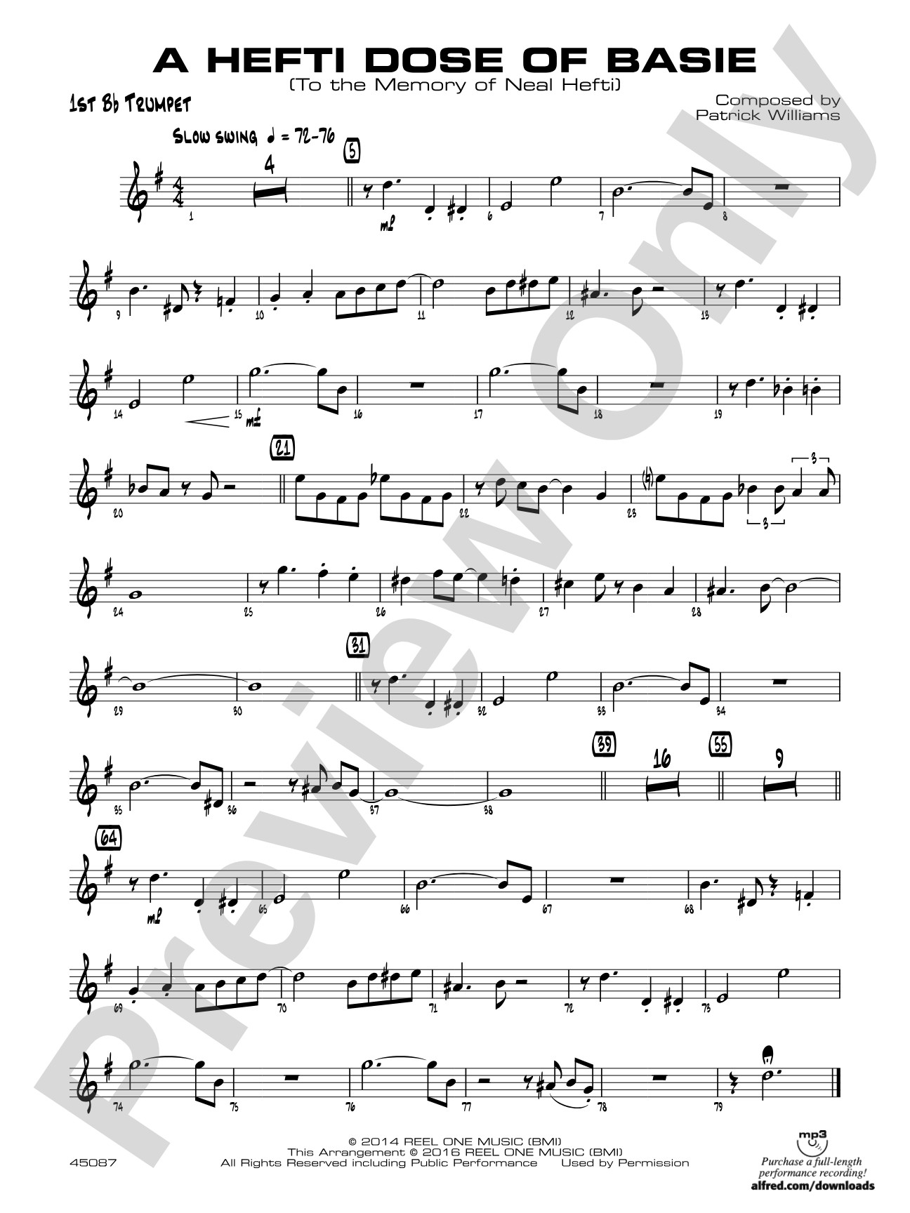 A Hefti Dose of Basie: 1st B-flat Trumpet