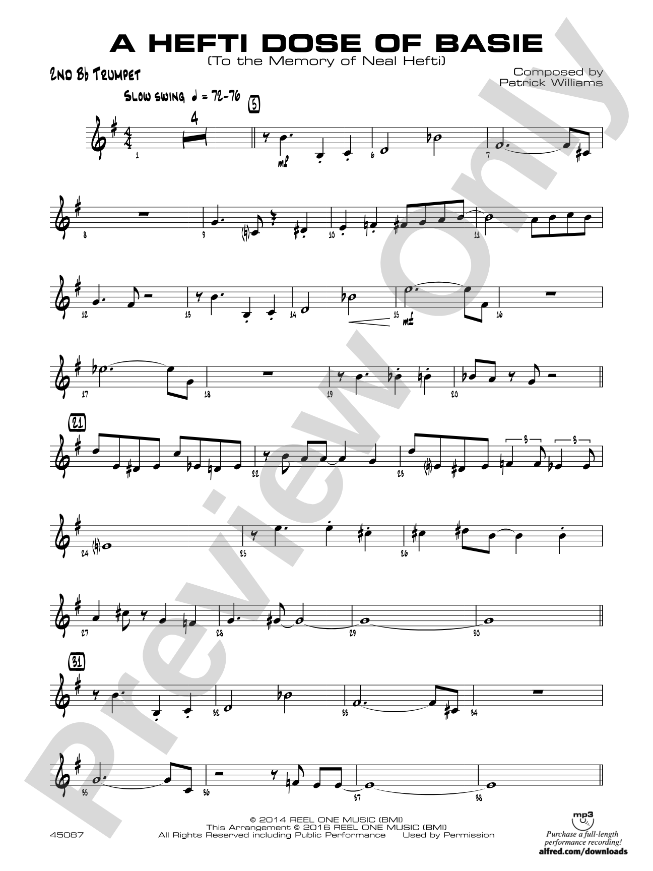 A Hefti Dose of Basie: 2nd B-flat Trumpet