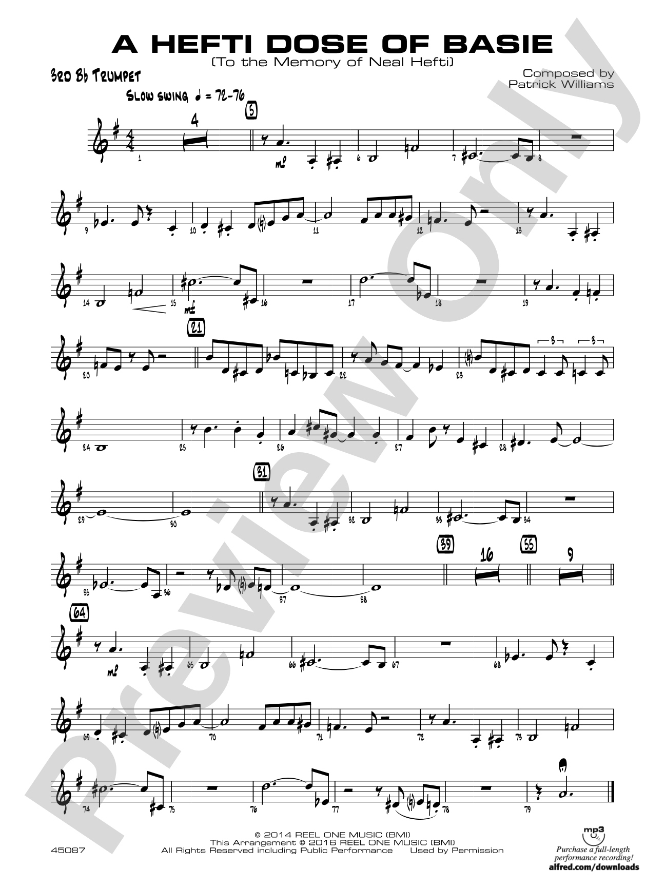 A Hefti Dose of Basie: 3rd B-flat Trumpet