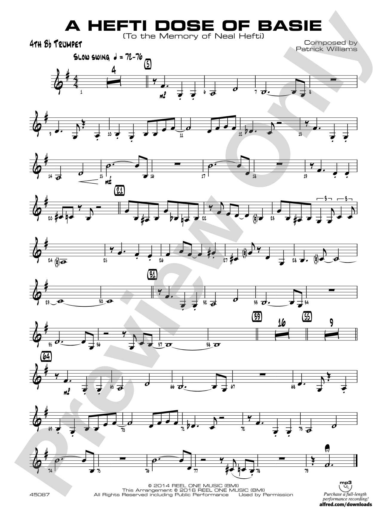A Hefti Dose of Basie: 4th B-flat Trumpet