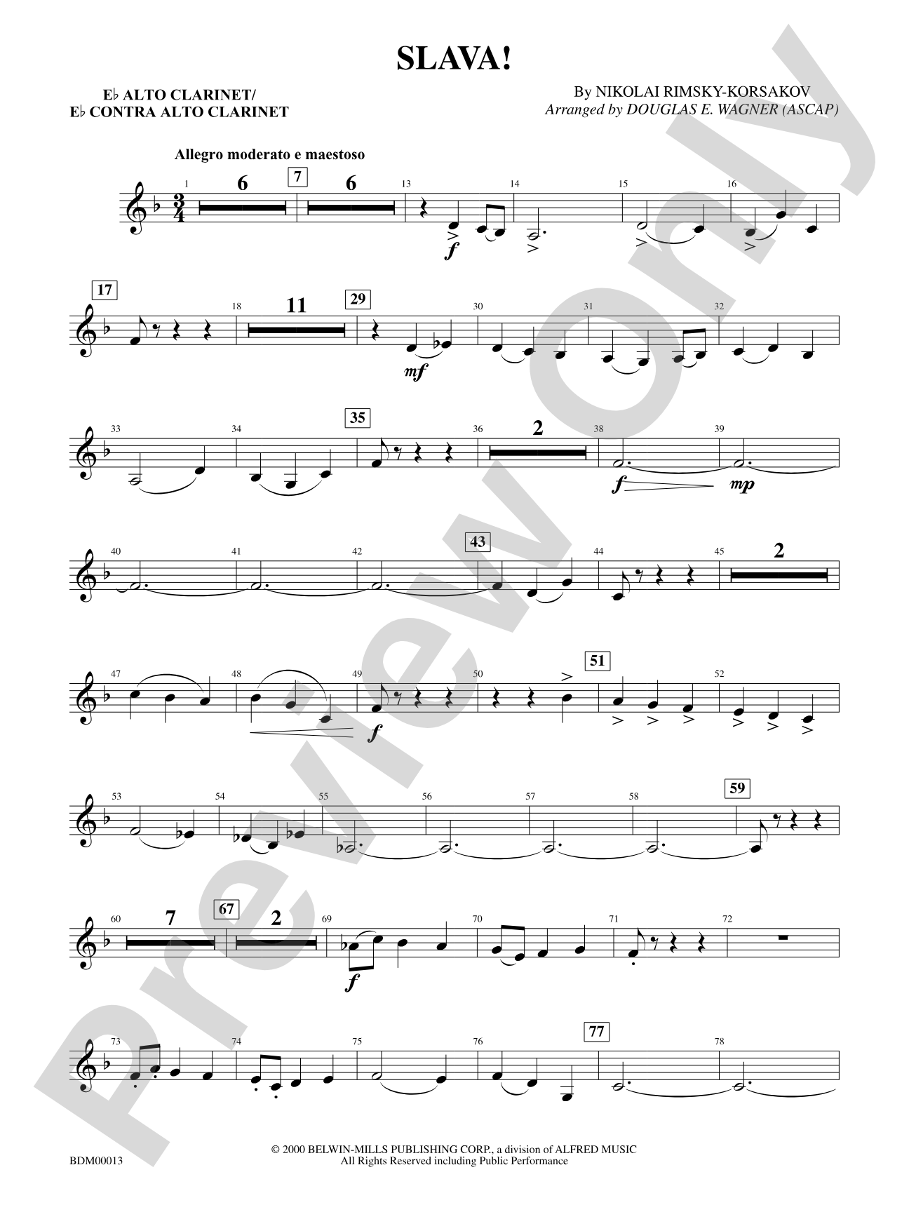 Slava: E-flat Alto Clarinet