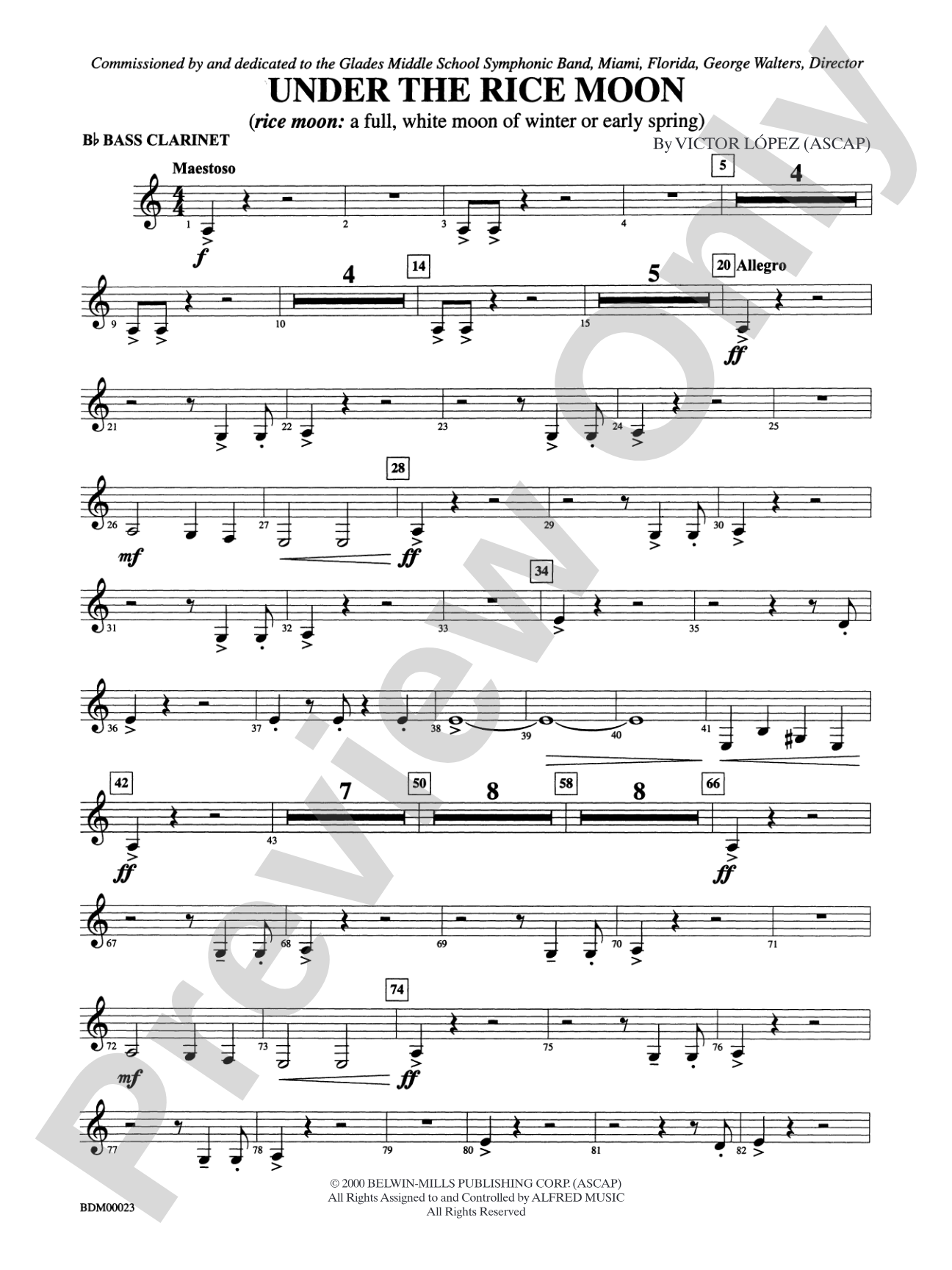 Under the Rice Moon: B-flat Bass Clarinet