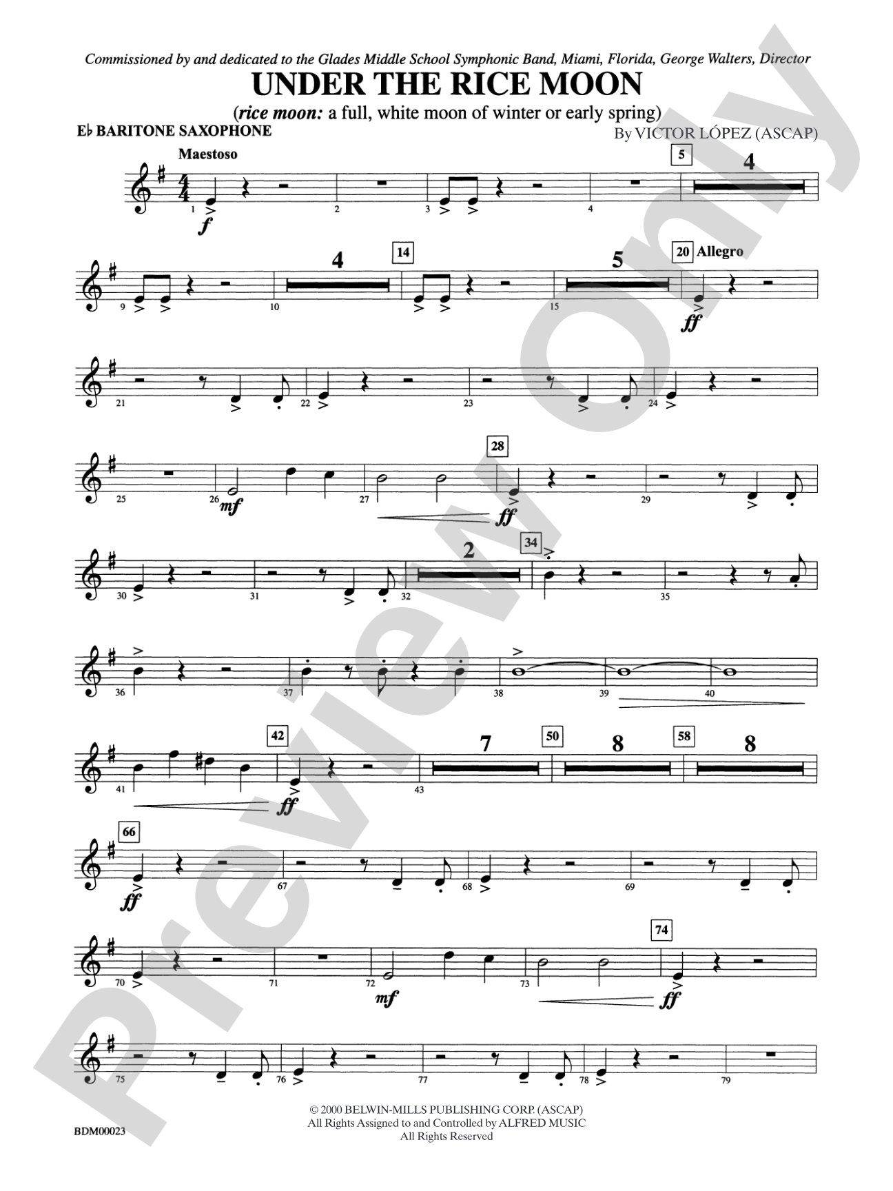 Under the Rice Moon: E-flat Baritone Saxophone