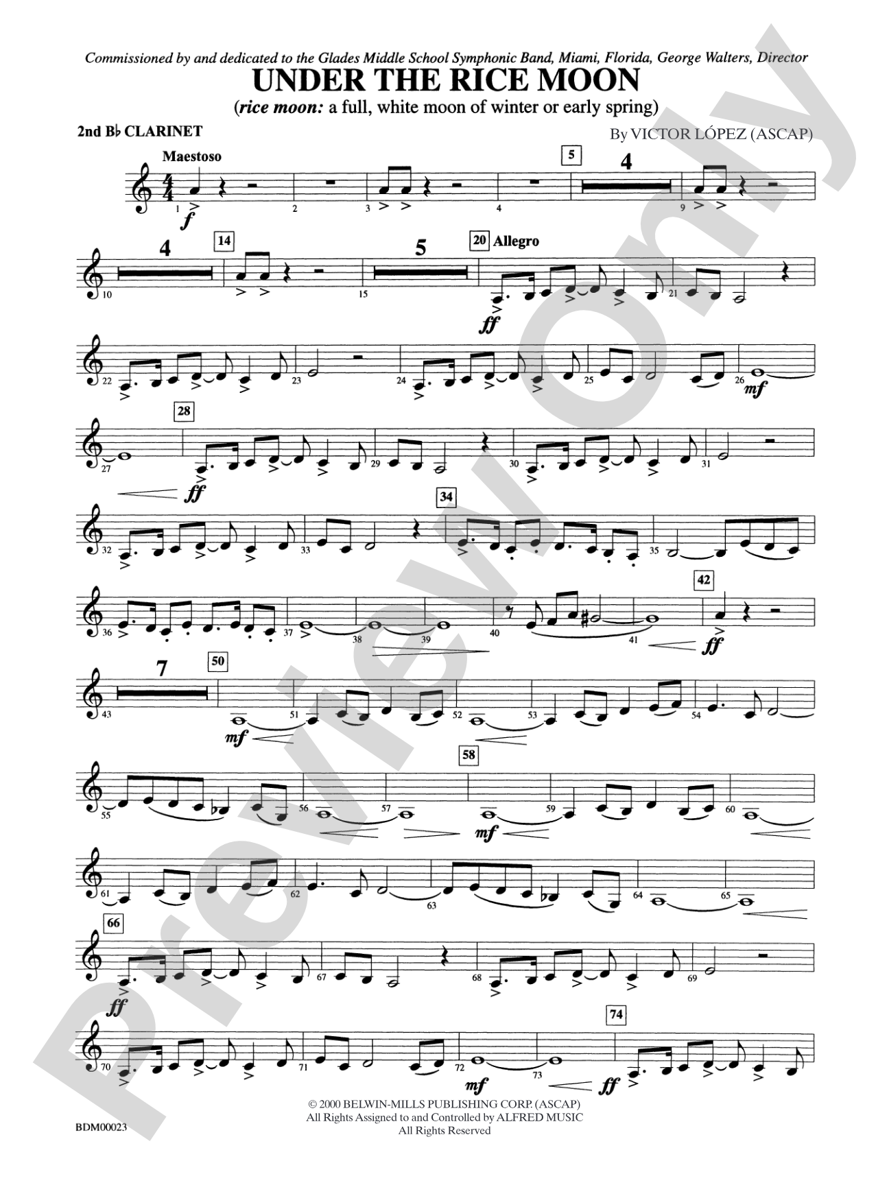 Under the Rice Moon: 2nd B-flat Clarinet