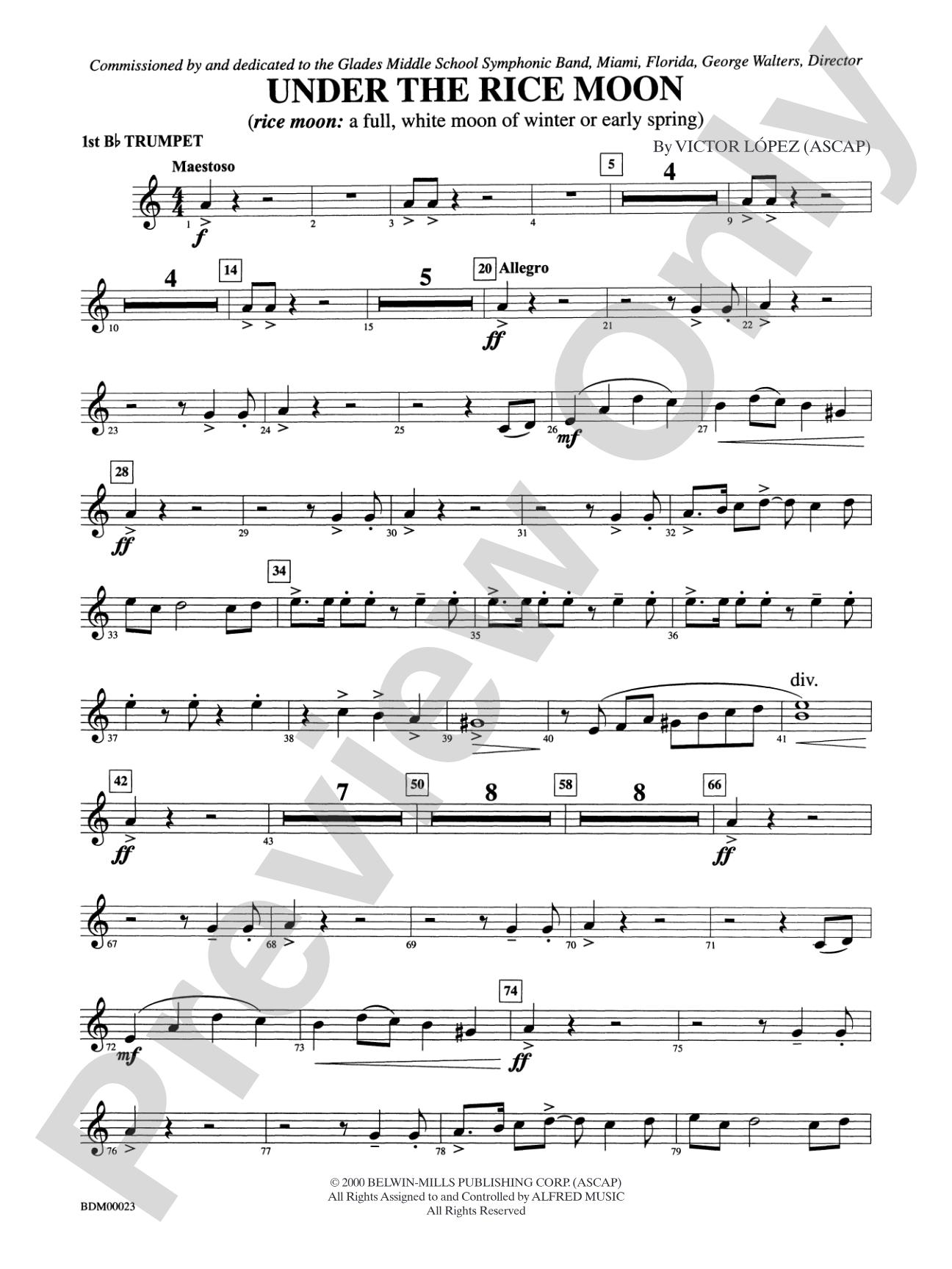 Under the Rice Moon: 1st B-flat Trumpet