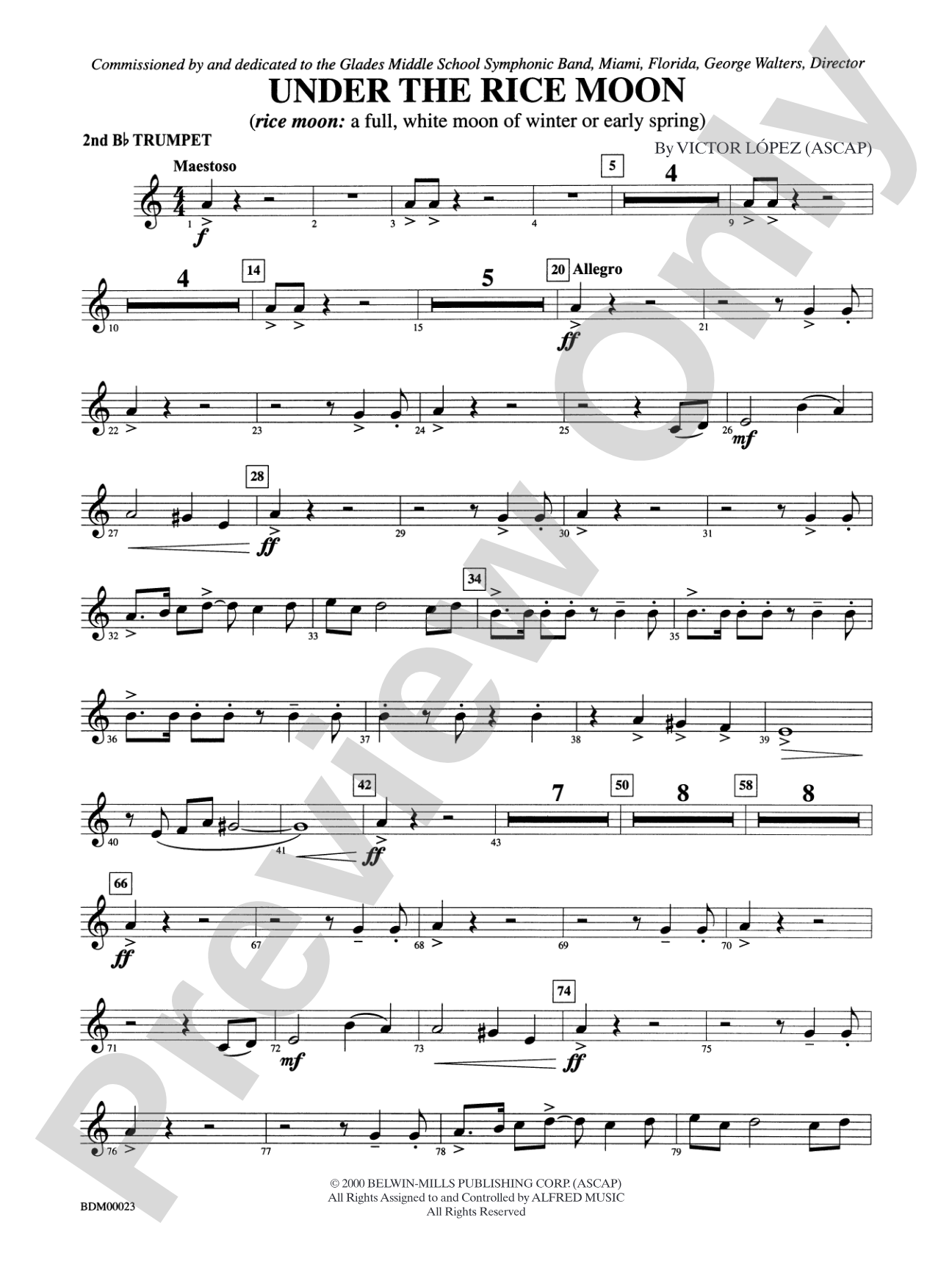 Under the Rice Moon: 2nd B-flat Trumpet