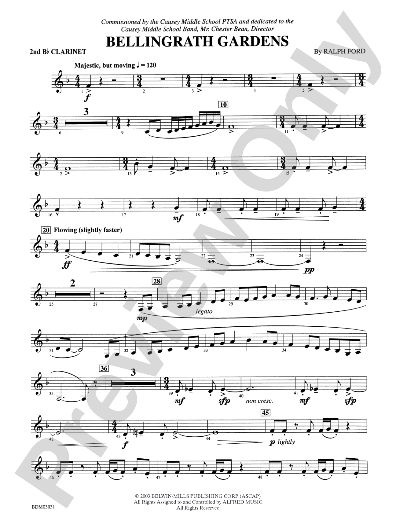 Bellingrath Gardens: 2nd B-flat Clarinet