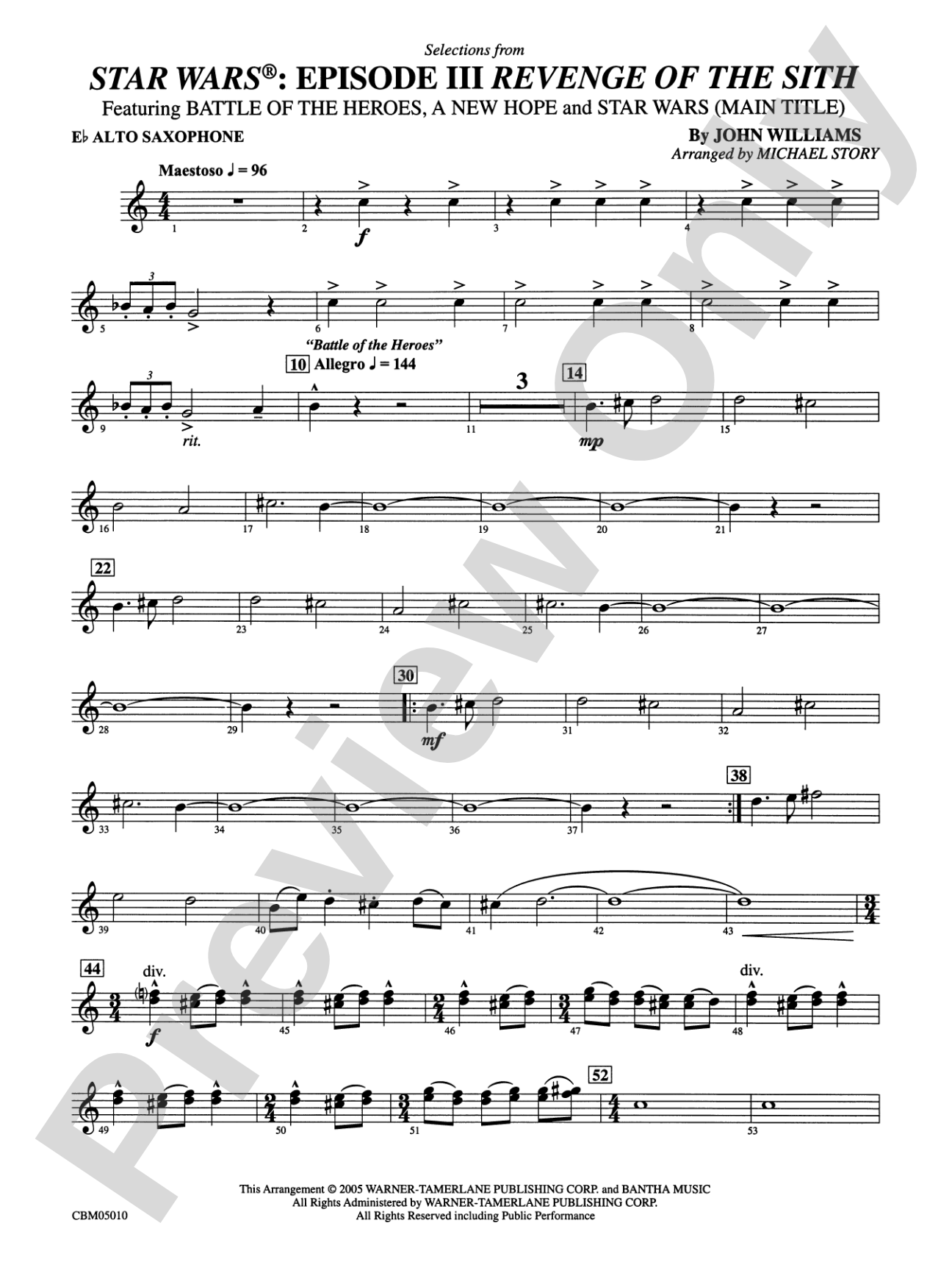 Star Wars®: Episode III Revenge of the Sith: E-flat Alto Saxophone
