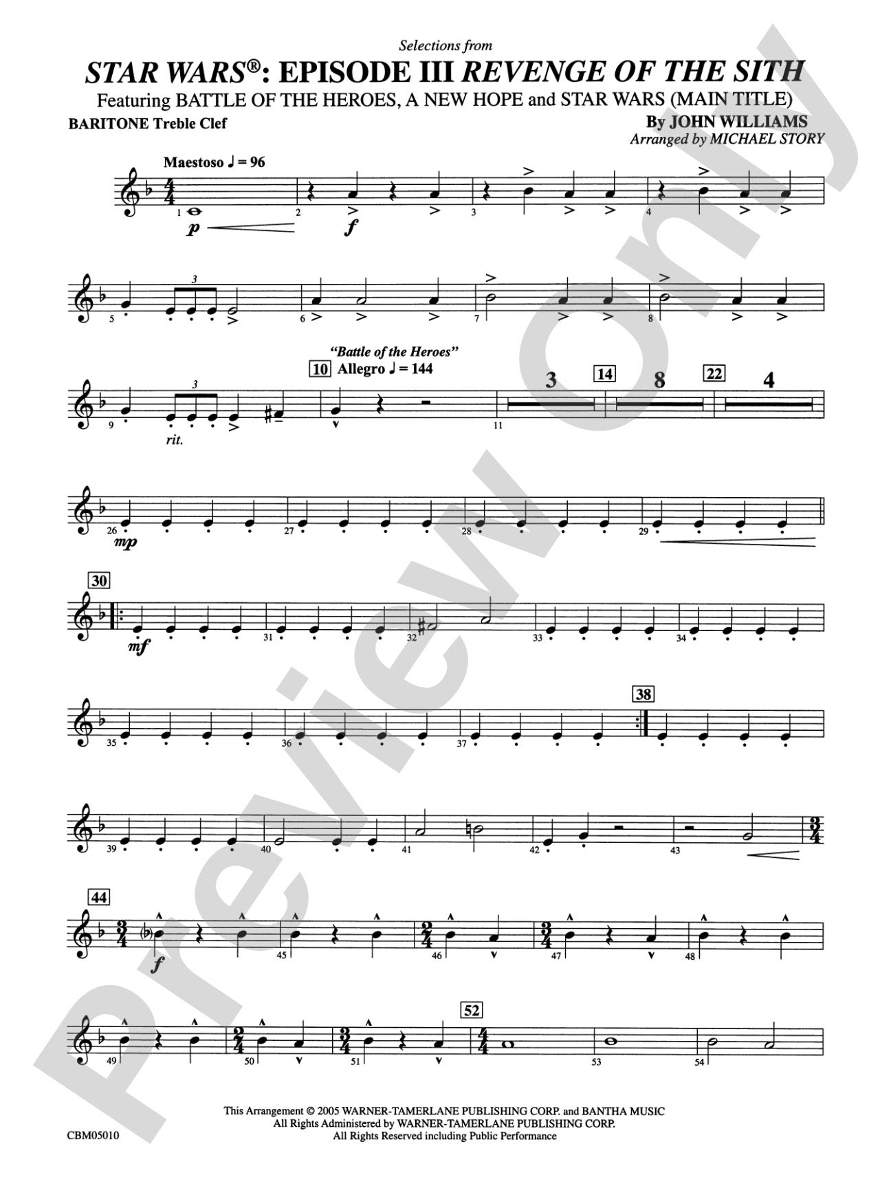 Star Wars®: Episode III Revenge of the Sith: Baritone T.C.