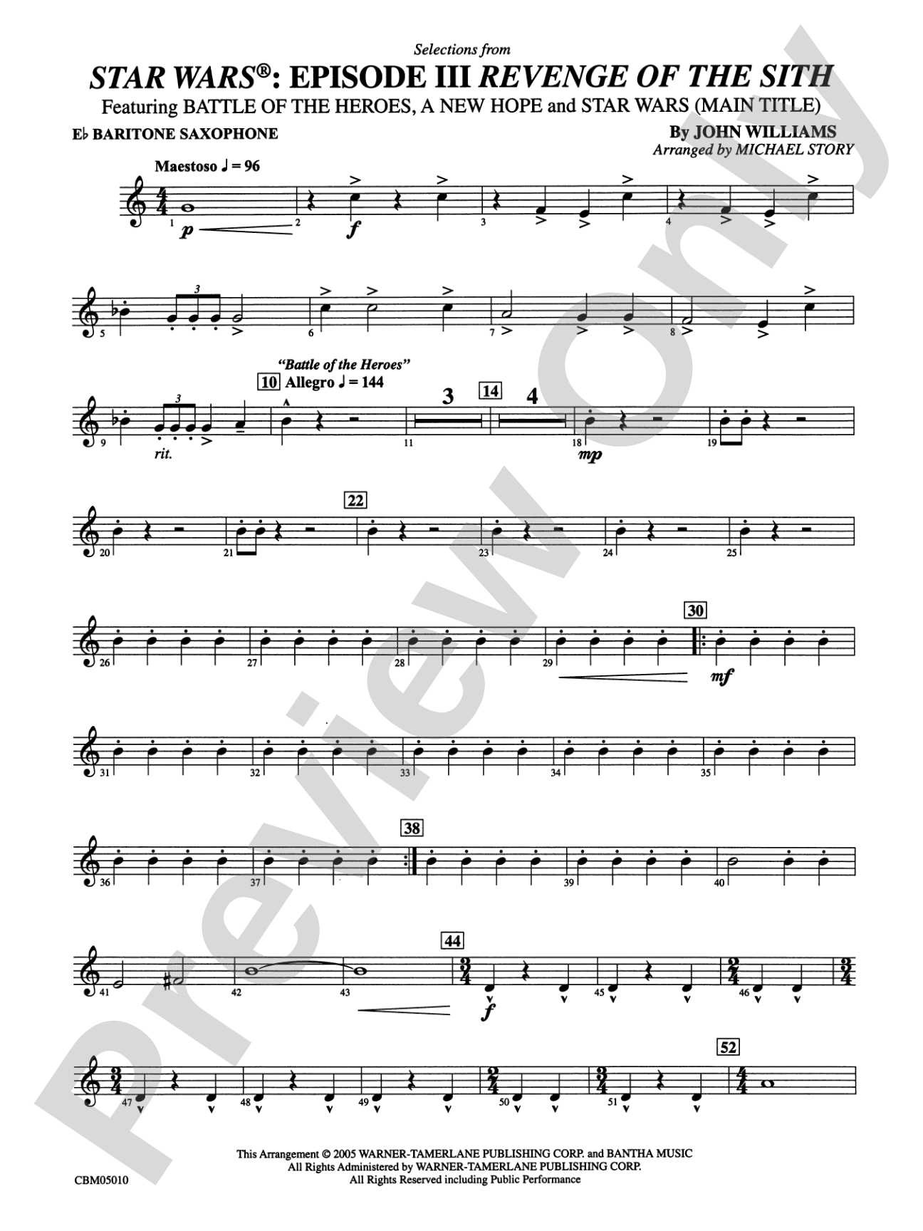 Star Wars®: Episode III Revenge of the Sith: E-flat Baritone Saxophone