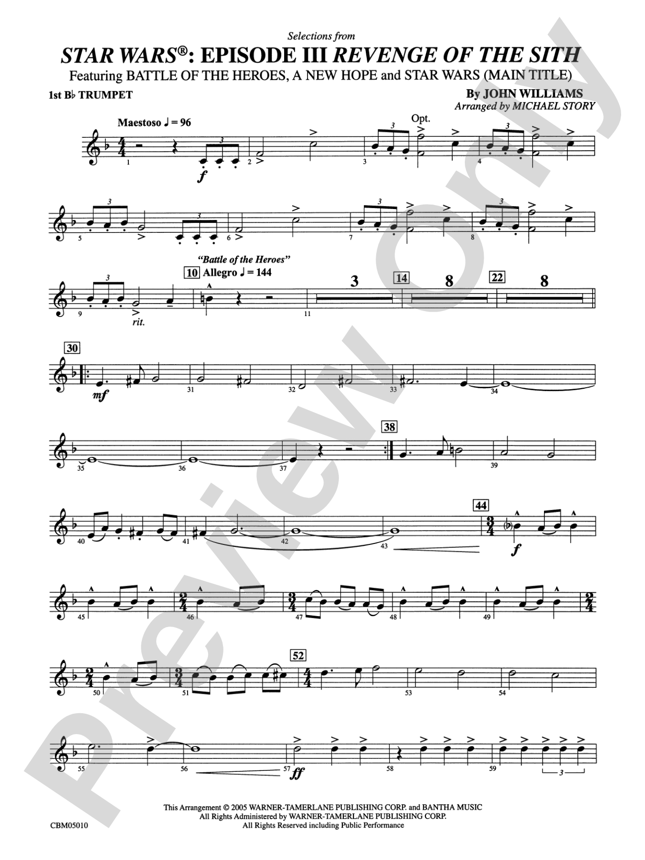 Star Wars®: Episode III Revenge of the Sith: 1st B-flat Trumpet