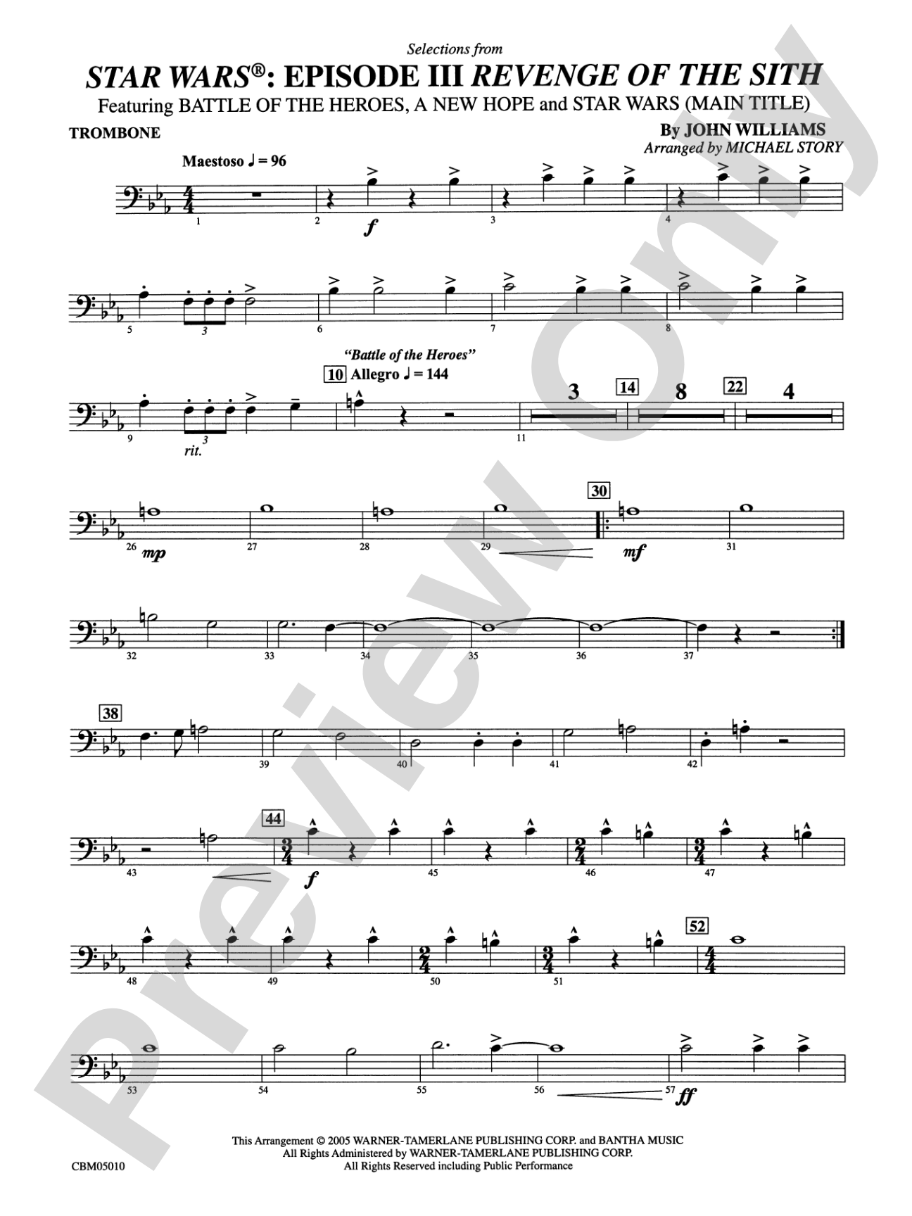 Star Wars®: Episode III Revenge of the Sith: 1st Trombone