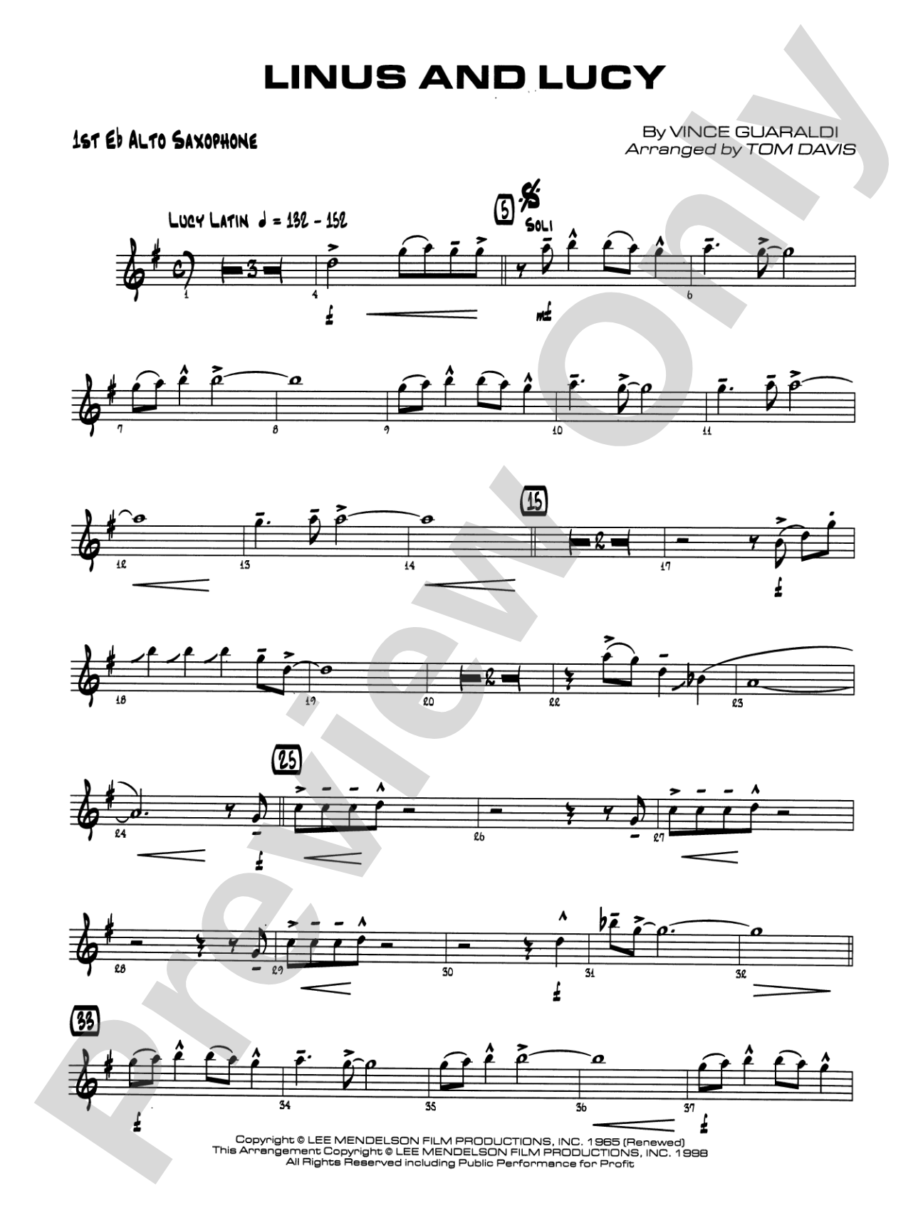 Linus and Lucy: E-flat Alto Saxophone