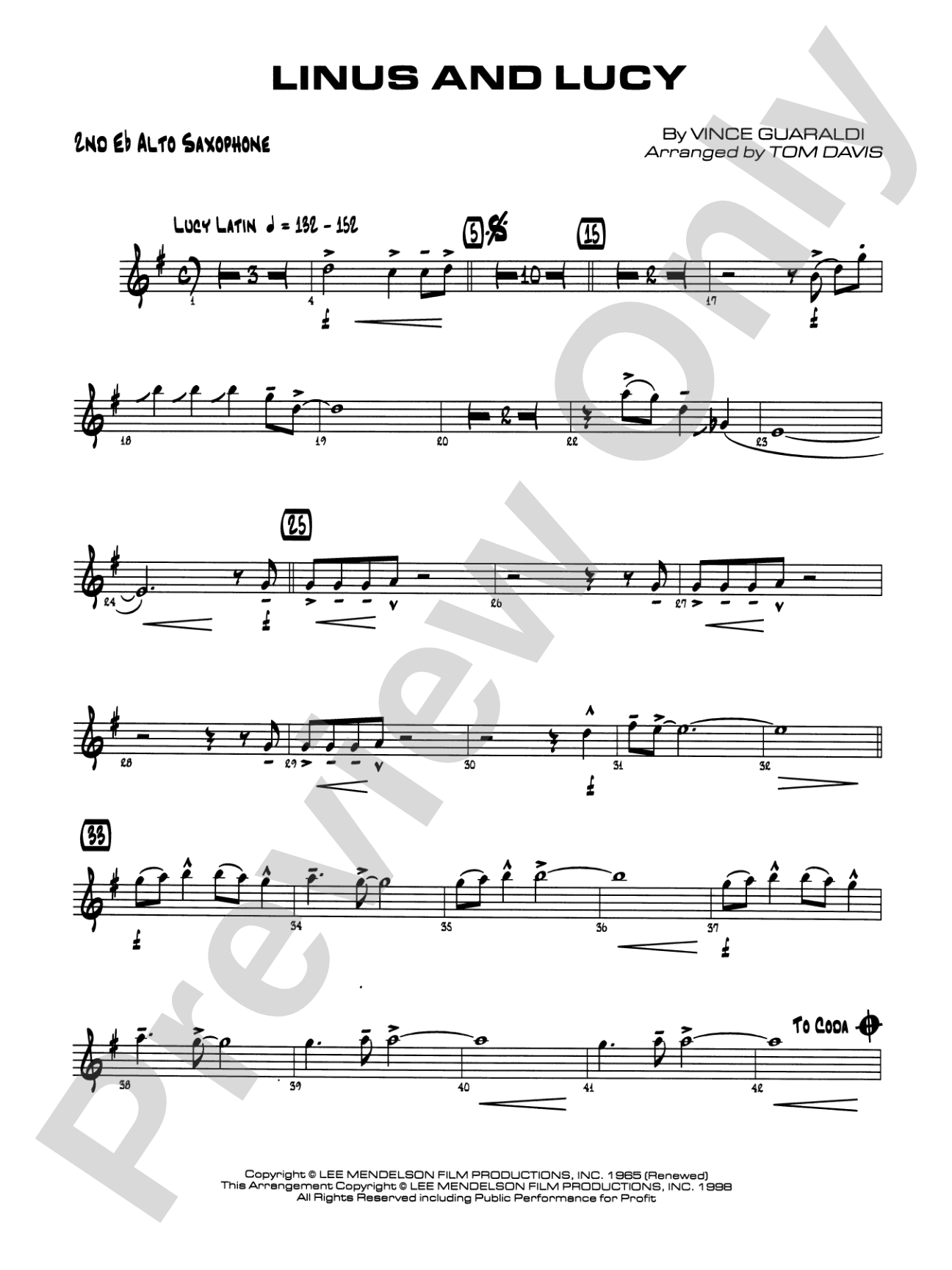 Linus and Lucy: 2nd E-flat Alto Saxophone