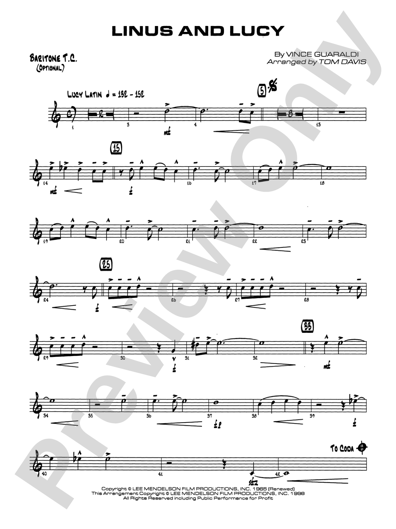 Linus and Lucy: Baritone T.C.