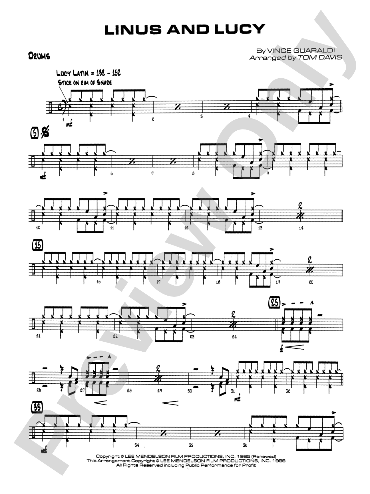 Linus and Lucy: Drums
