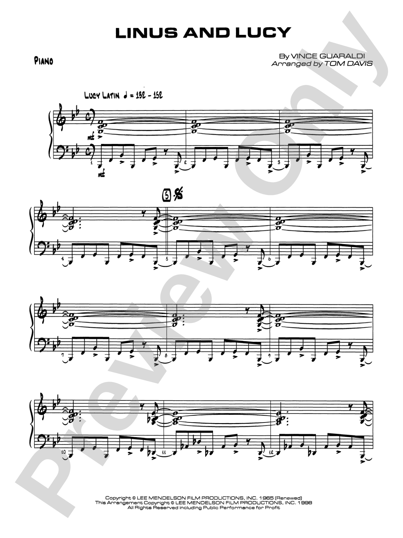 Linus and Lucy: Piano Accompaniment