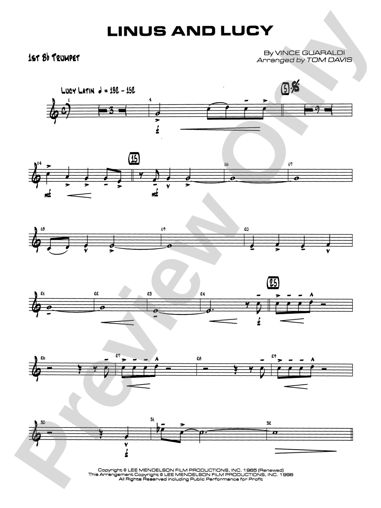 Linus and Lucy: 1st B-flat Trumpet
