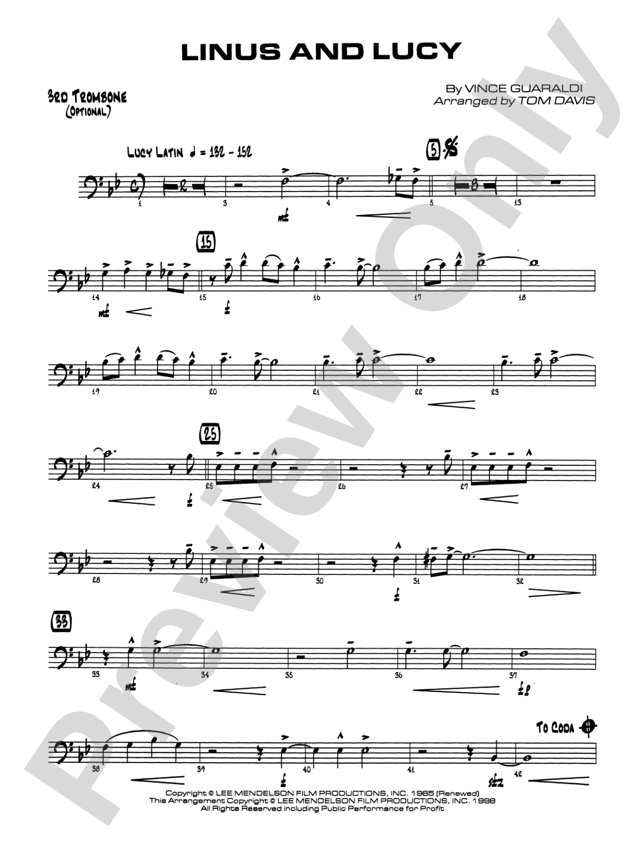 Linus and Lucy: 3rd Trombone