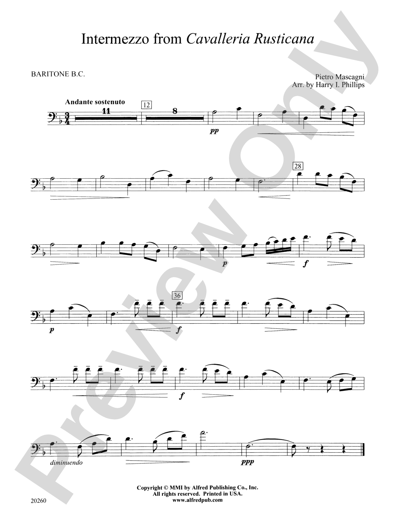 Intermezzo from Cavalleria Rusticana: Baritone B.C.