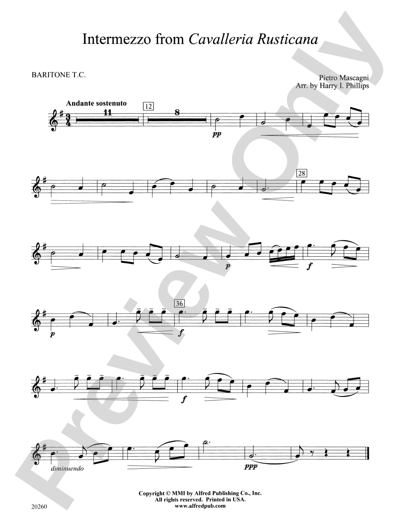 Intermezzo from Cavalleria Rusticana: Baritone T.C.