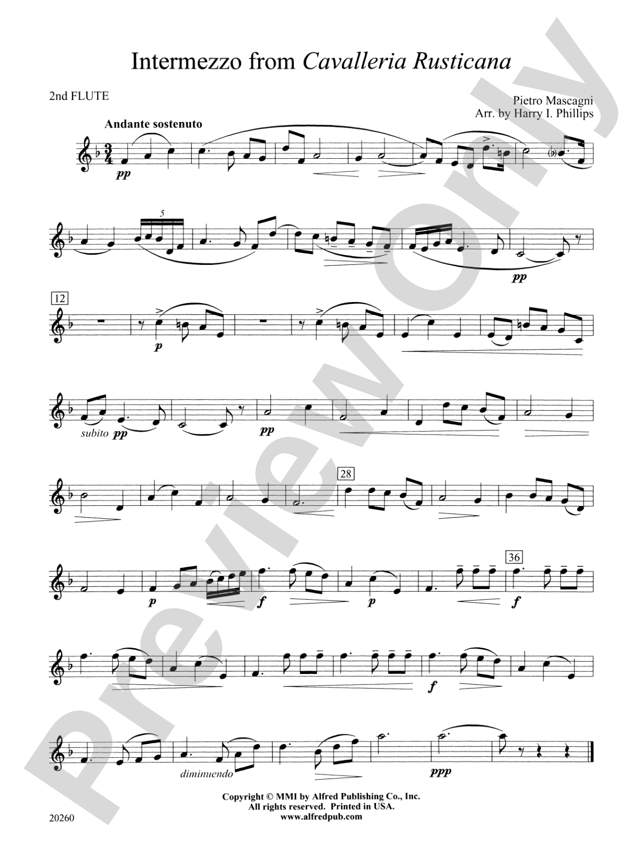 Intermezzo from Cavalleria Rusticana: 2nd Flute