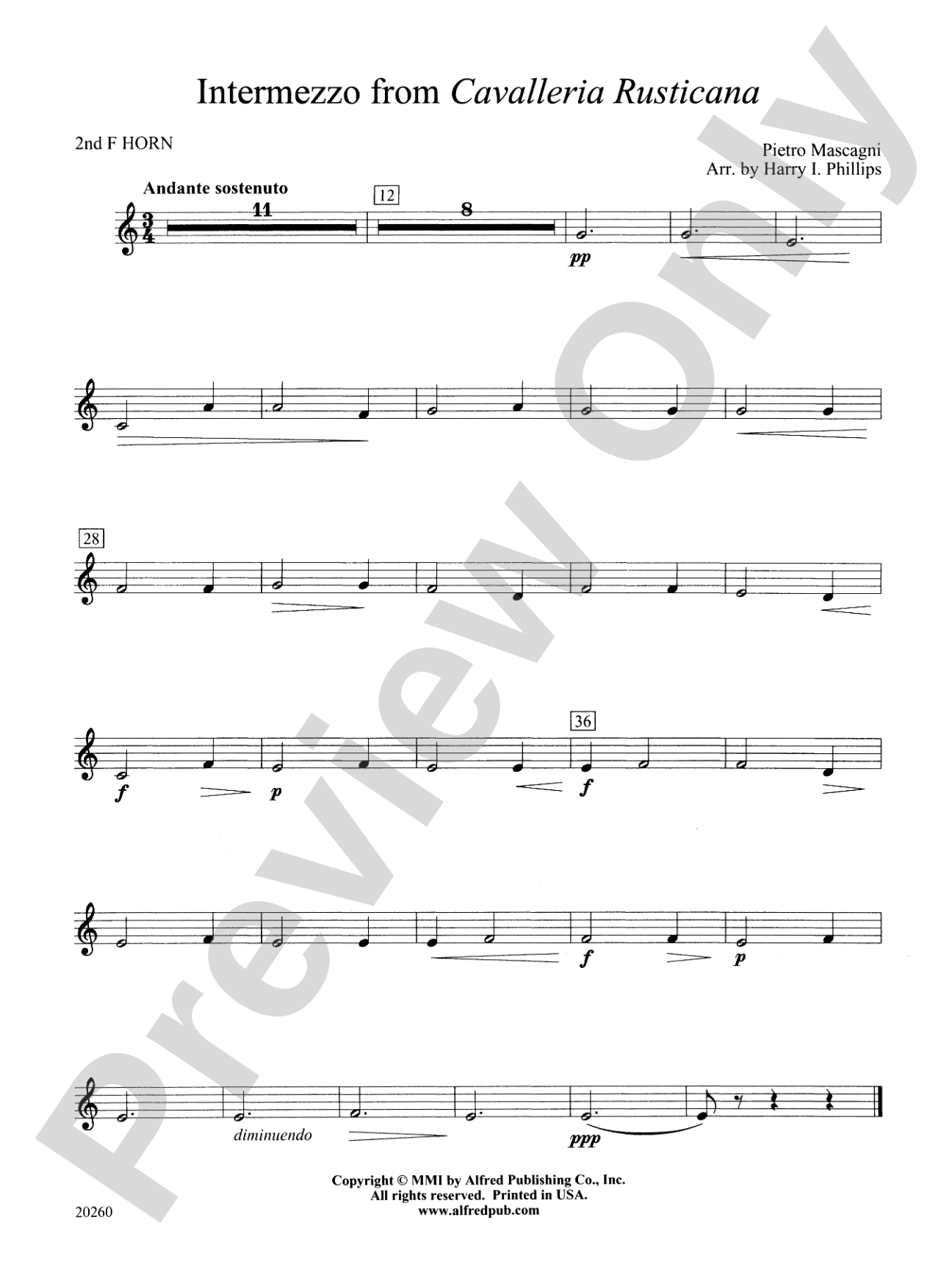 Intermezzo from Cavalleria Rusticana: 2nd F Horn