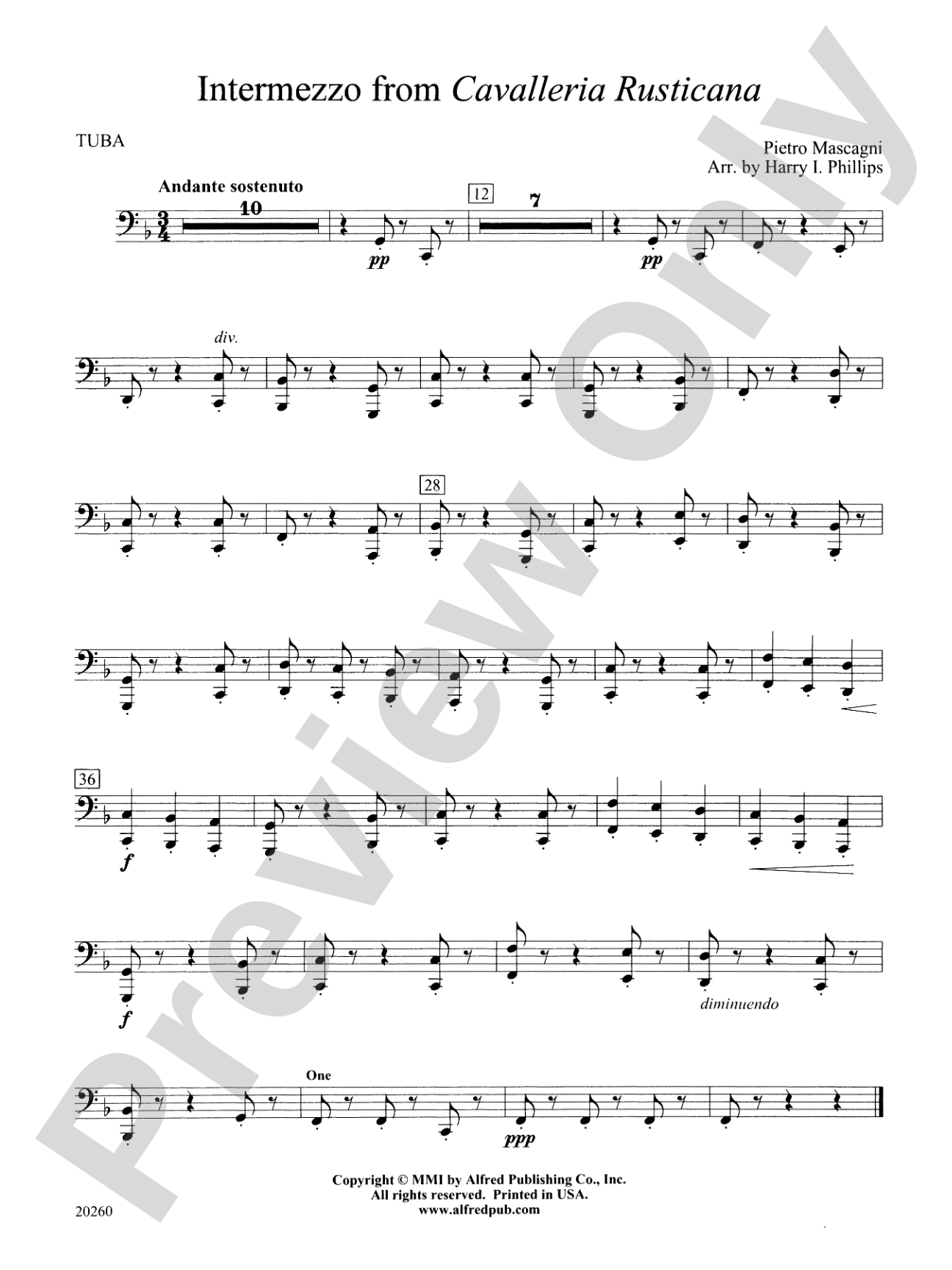 Intermezzo from Cavalleria Rusticana: Tuba