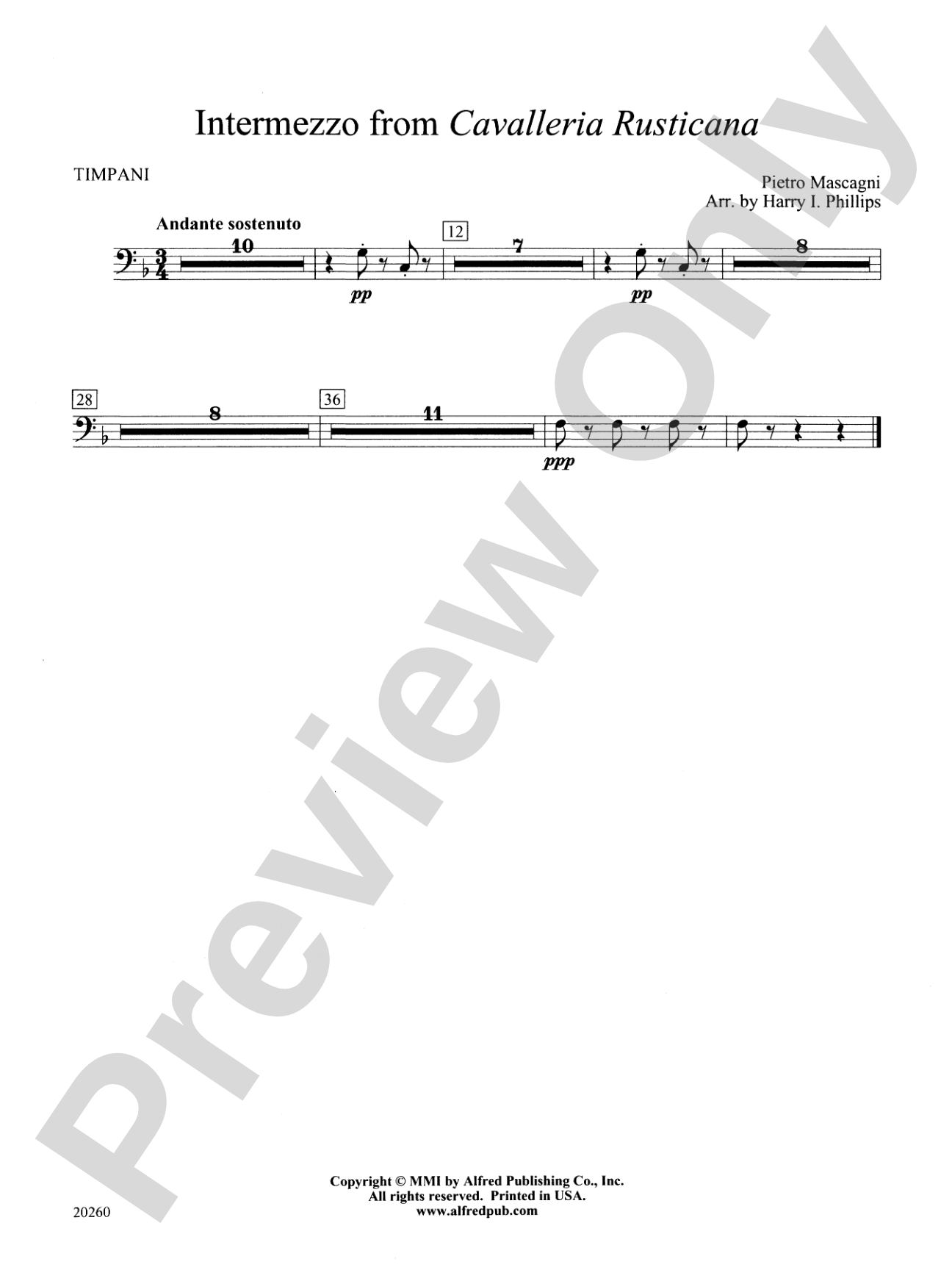 Intermezzo from Cavalleria Rusticana: Timpani