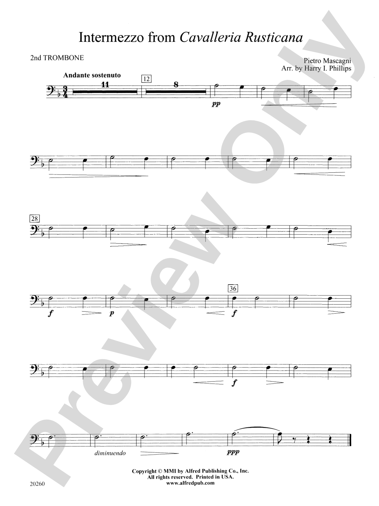 Intermezzo from Cavalleria Rusticana: 2nd Trombone